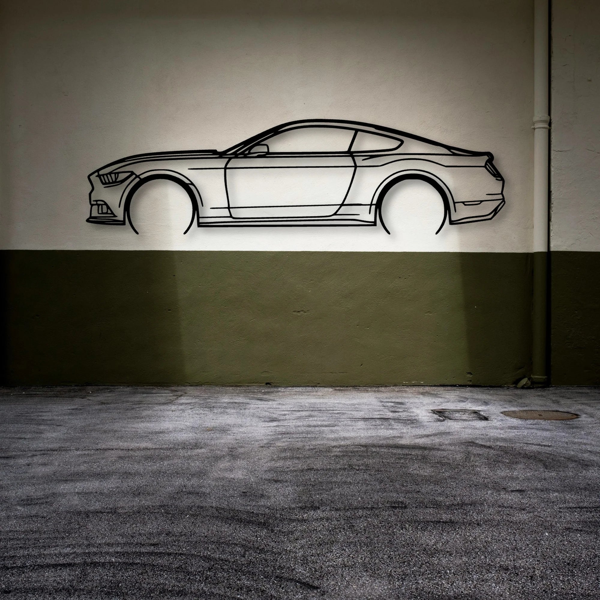 Mustang GT 2017 Classic Silhouette Metal Wall Art - Automotive Garage Decor
