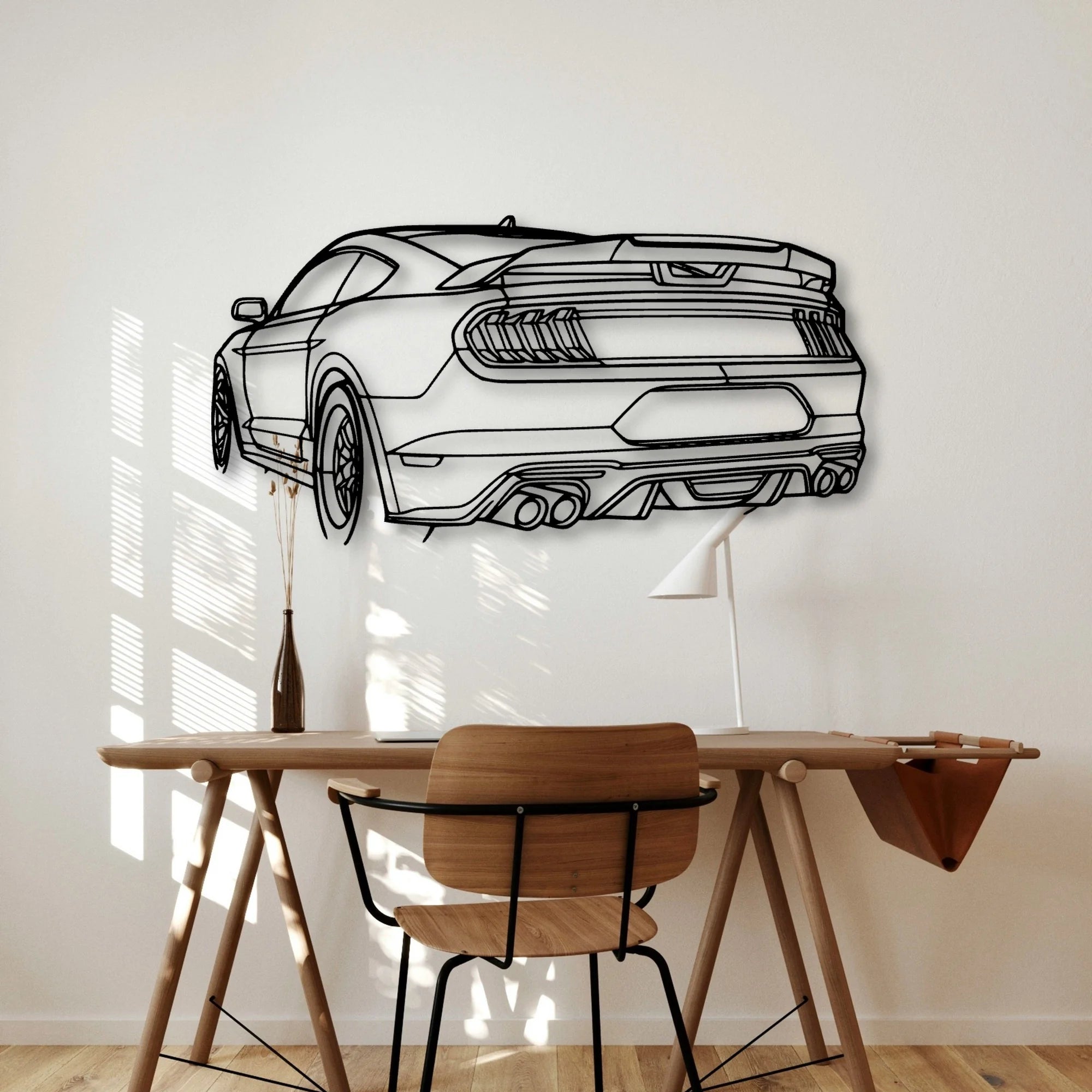 Mustang GT 2020 Angle Classic Silhouette Metal Wall Art - Automotive Garage Decor
