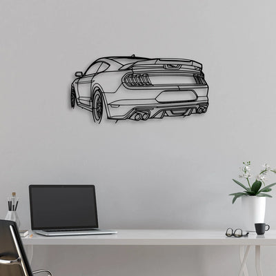 Mustang GT 2020 Angle Classic Silhouette Metal Wall Art - Automotive Garage Decor