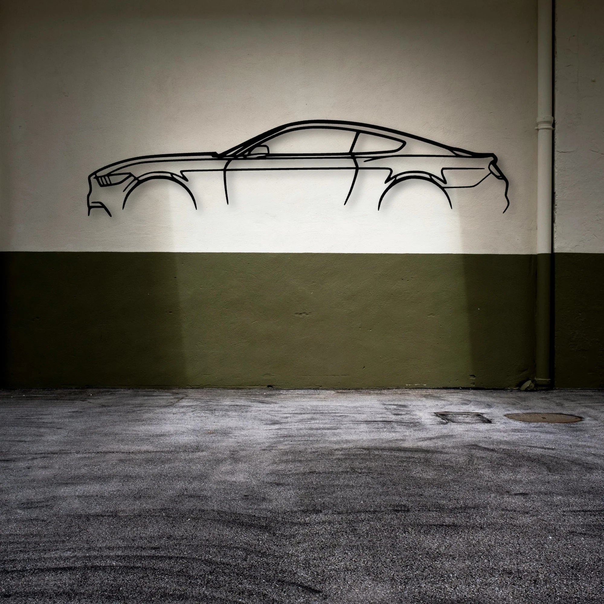 Mustang GT S550 Classic Silhouette Metal Wall Art - Automotive Garage Decor
