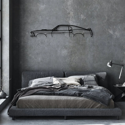 Mustang Mach 1 1969 Classic Silhouette Metal Wall Art - Automotive Garage Decor