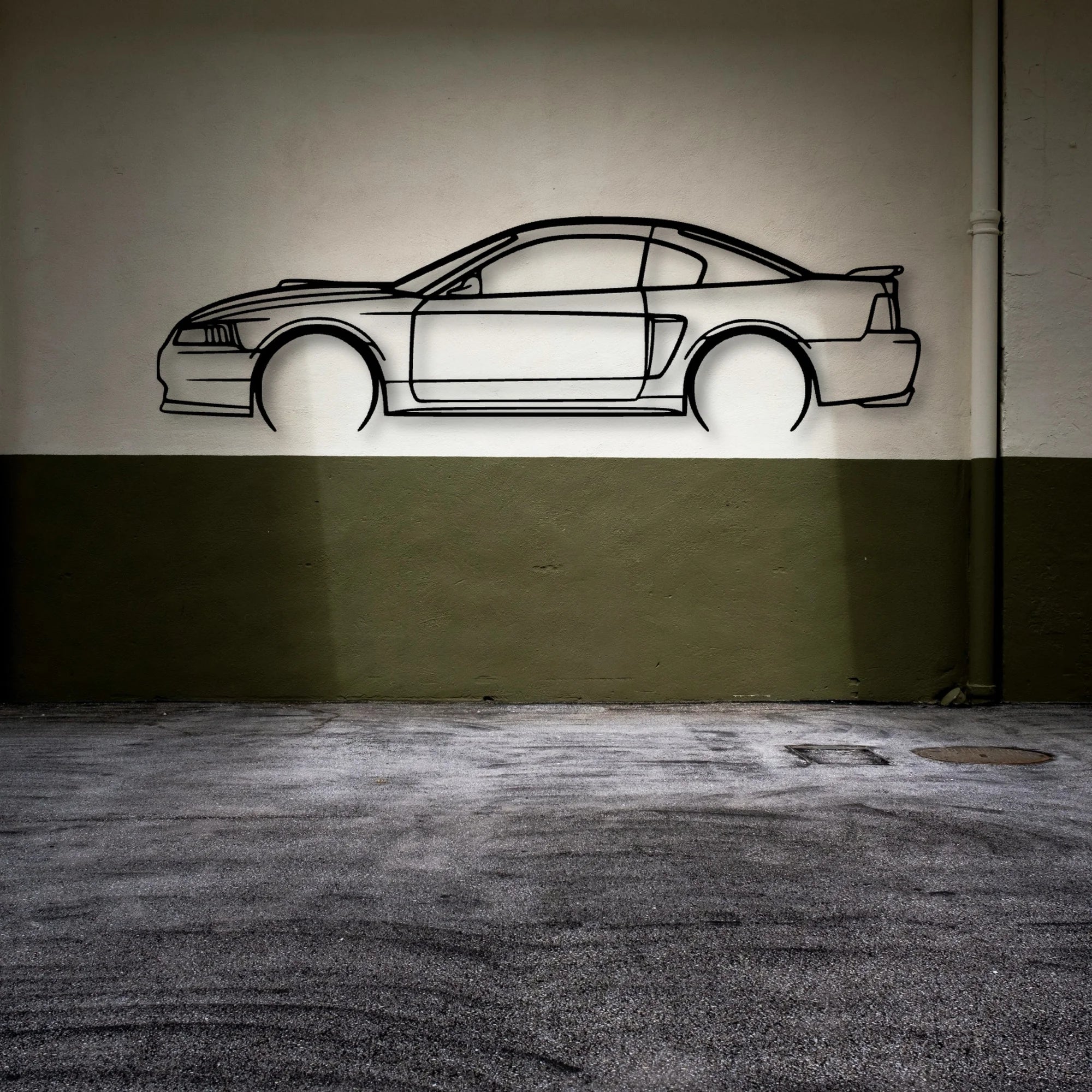 Mustang Mach 1 2003 Classic Silhouette Metal Wall Art - Automotive Garage Decor
