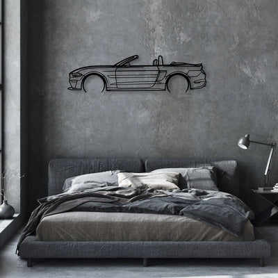 Mustang S550 Convertible 2019 Classic Silhouette Metal Wall Art - Automotive Garage Decor