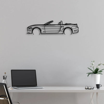Mustang S550 Convertible 2019 Classic Silhouette Metal Wall Art - Automotive Garage Decor