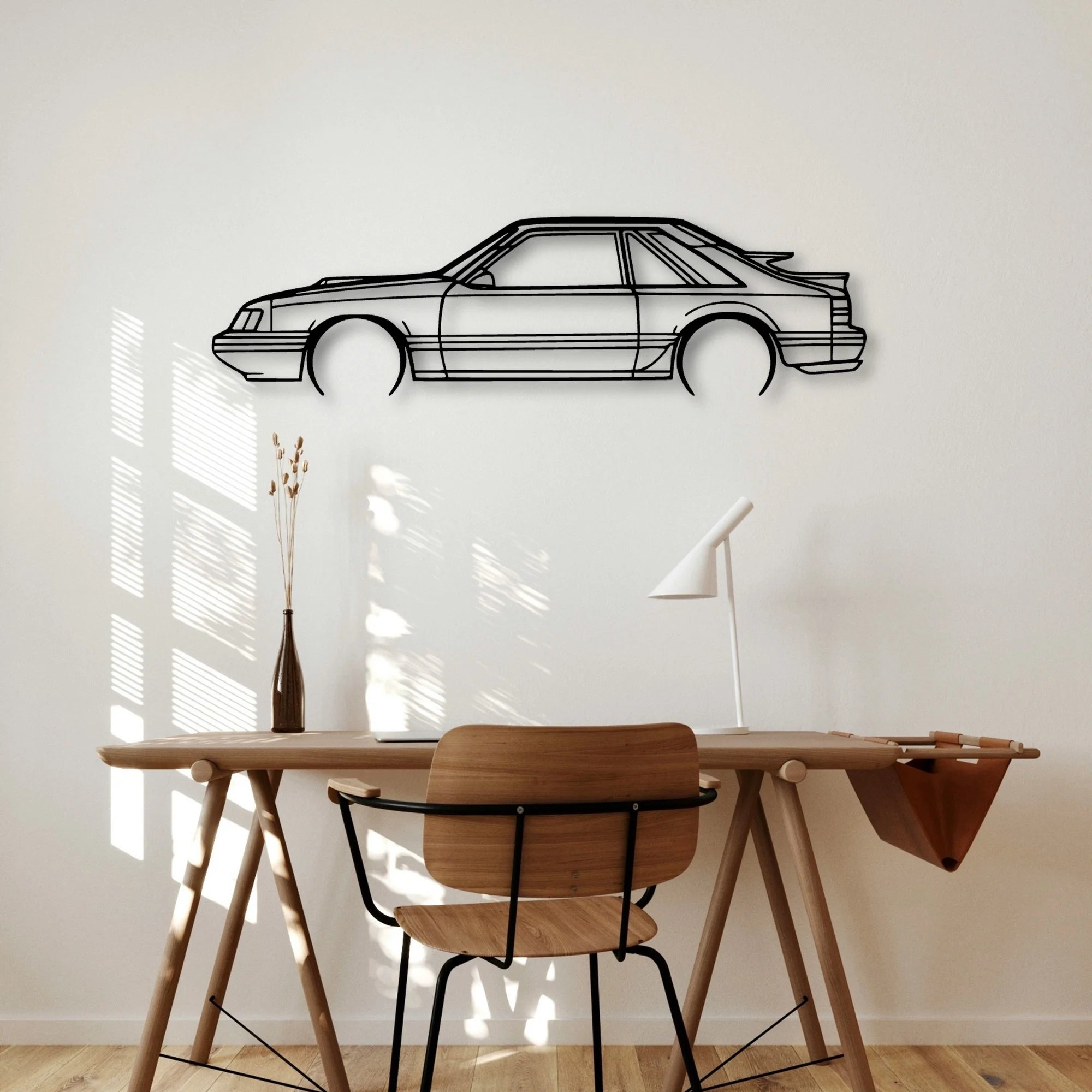 Mustang SVO 1986 Classic Silhouette Metal Wall Art - Automotive Garage Decor