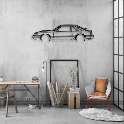 Mustang SVO 1986 Classic Silhouette Metal Wall Art - Automotive Garage Decor