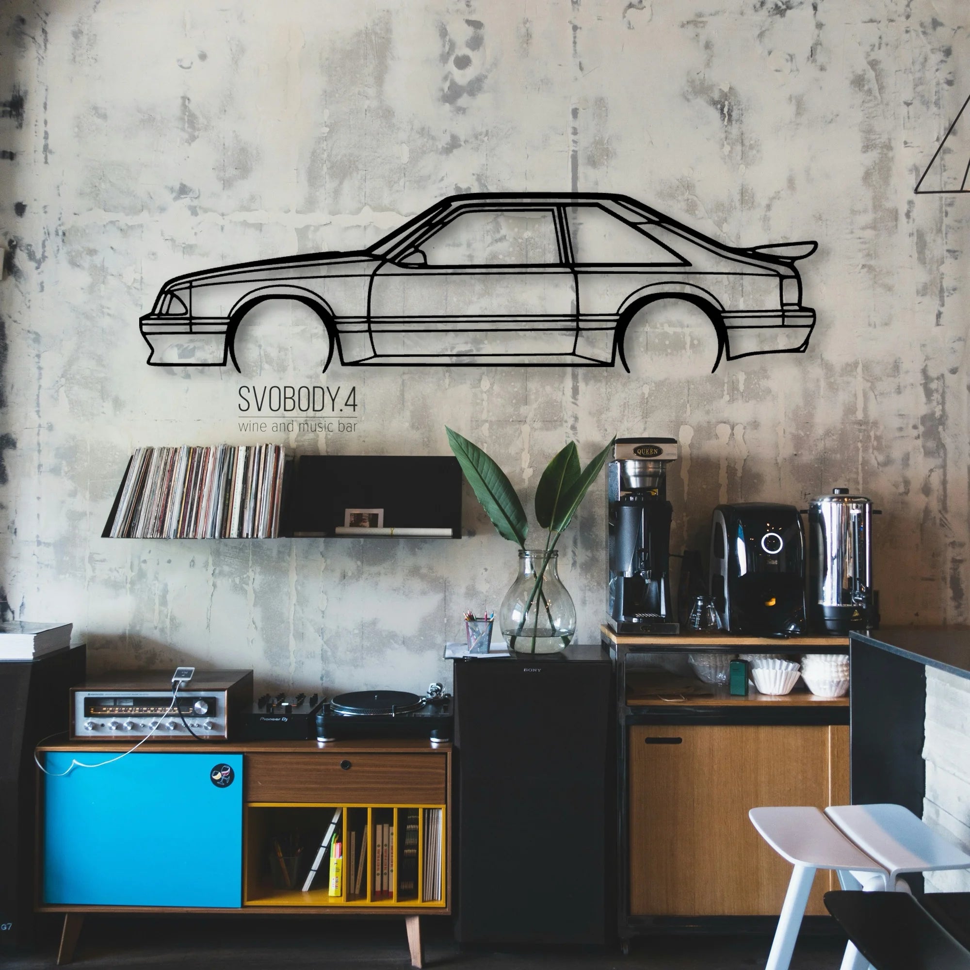 Mustang Saleen 2 Classic Silhouette Metal Wall Art - Automotive Garage Decor