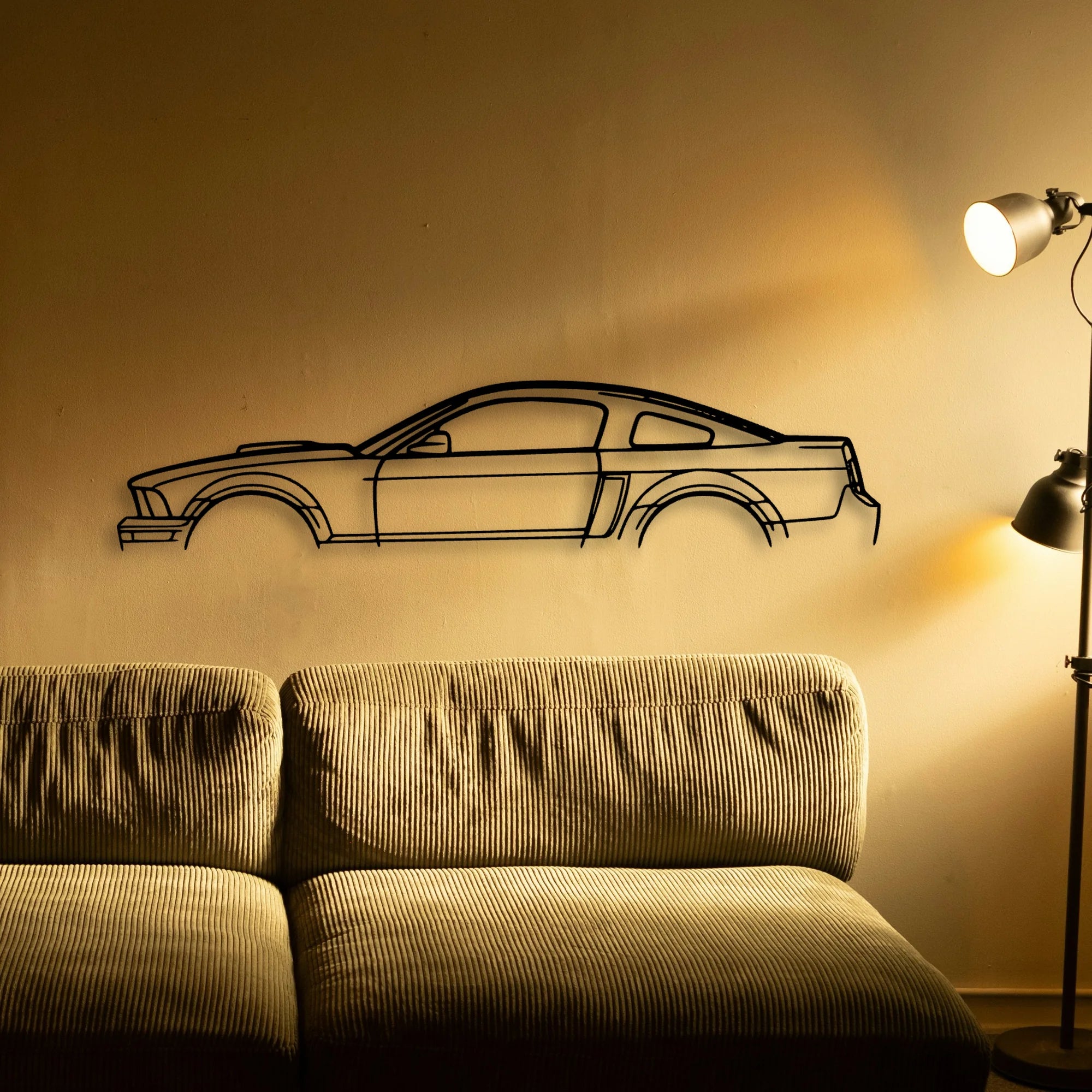 Mustang Shelby GT 2007 Classic Silhouette Metal Wall Art - Automotive Garage Decor
