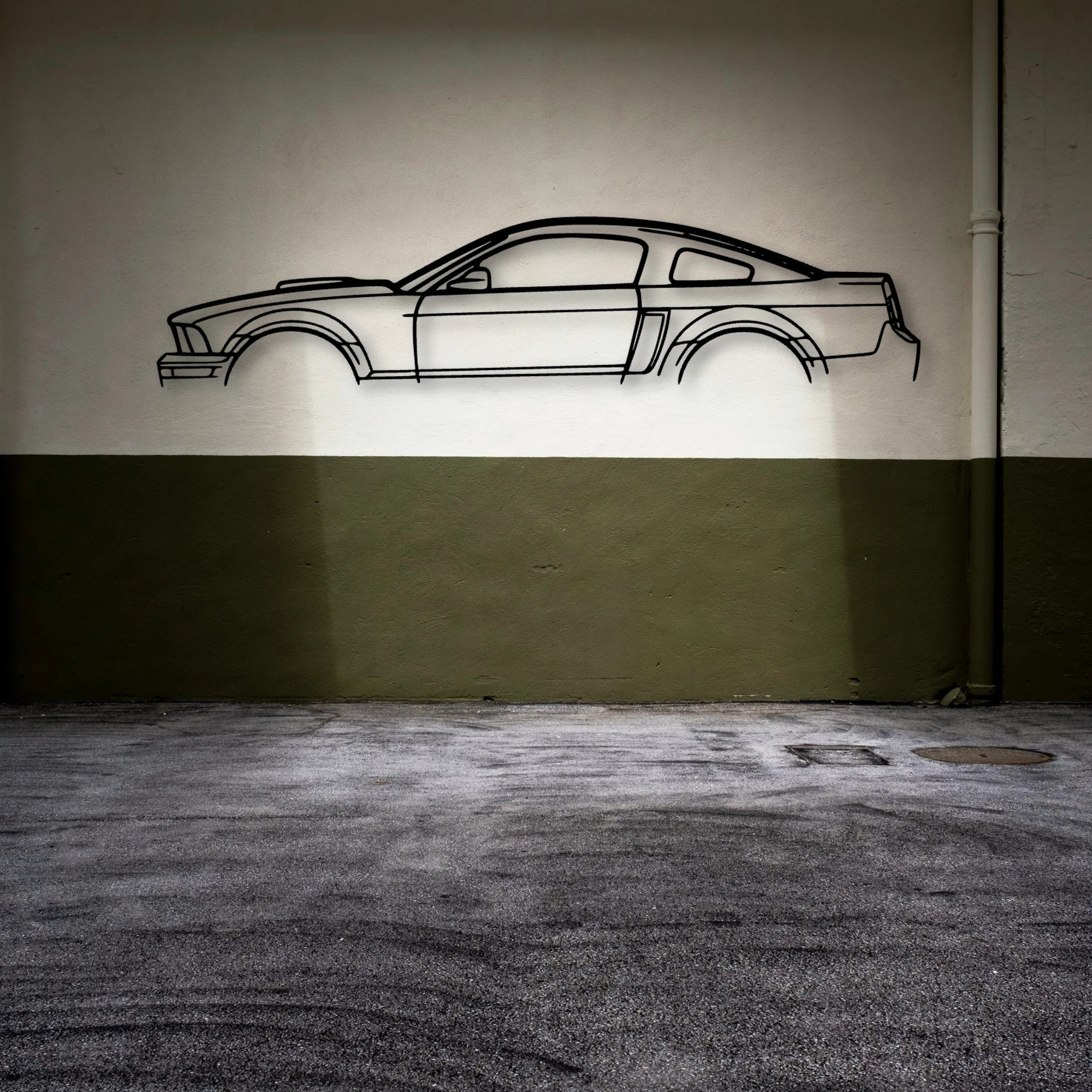 Mustang Shelby GT 2007 Classic Silhouette Metal Wall Art - Automotive Garage Decor