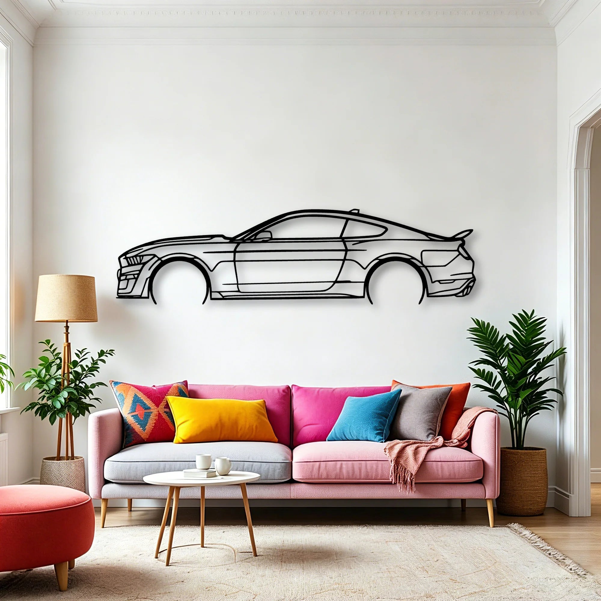 Mustang Shelby GT500 2021 Classic Silhouette Metal Wall Art - Automotive Garage Decor