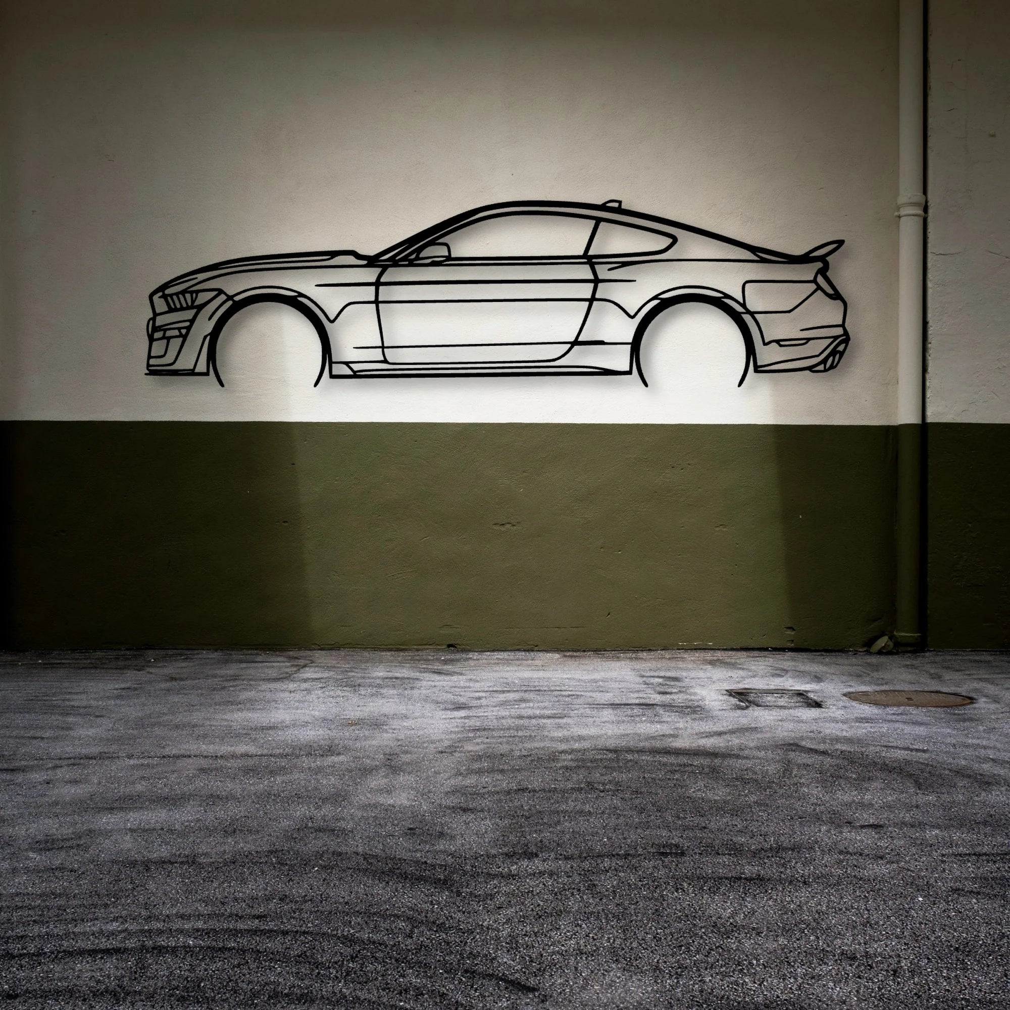 Mustang Shelby GT500 2021 Classic Silhouette Metal Wall Art - Automotive Garage Decor