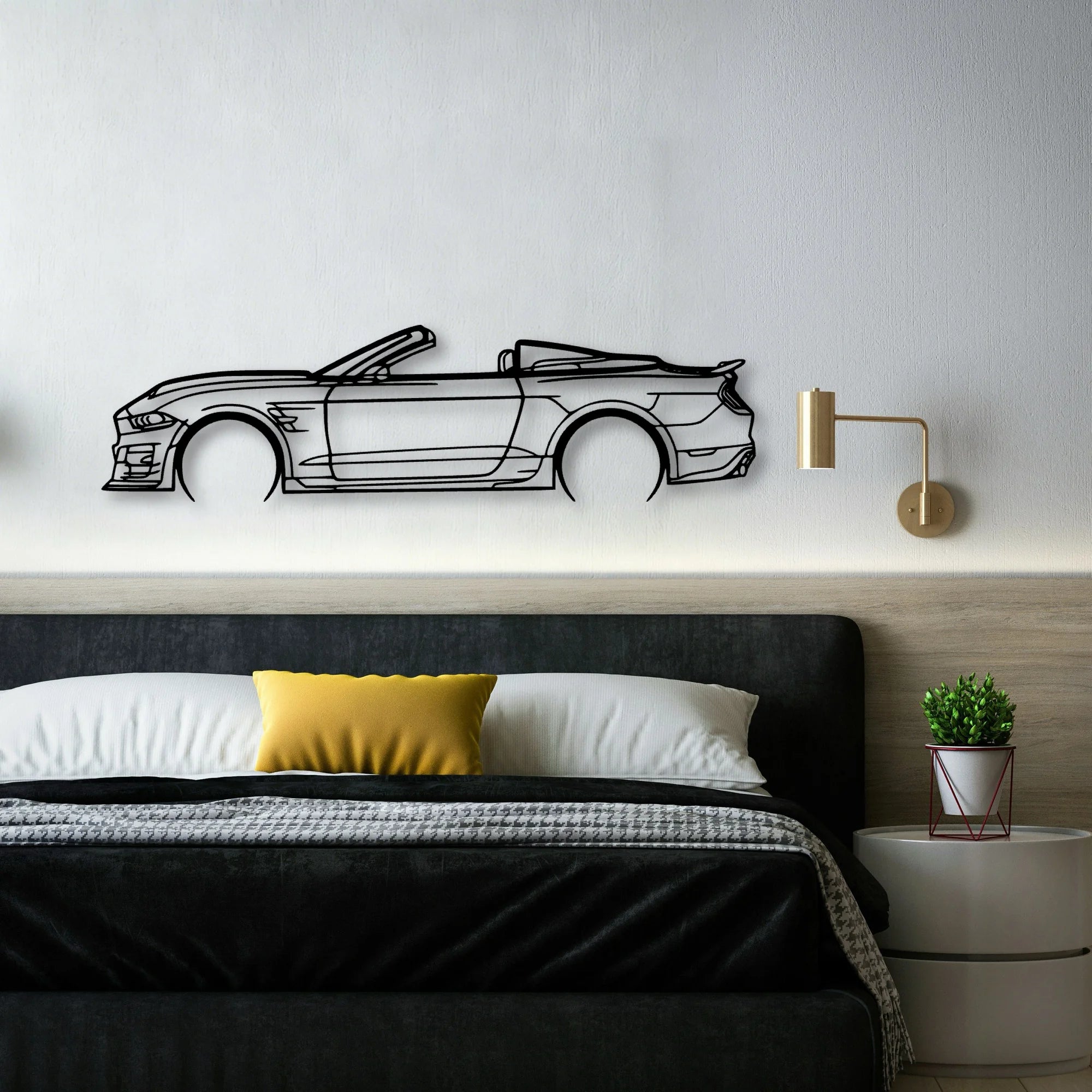 Mustang Speedster 2012 Classic Silhouette Metal Wall Art - Automotive Garage Decor