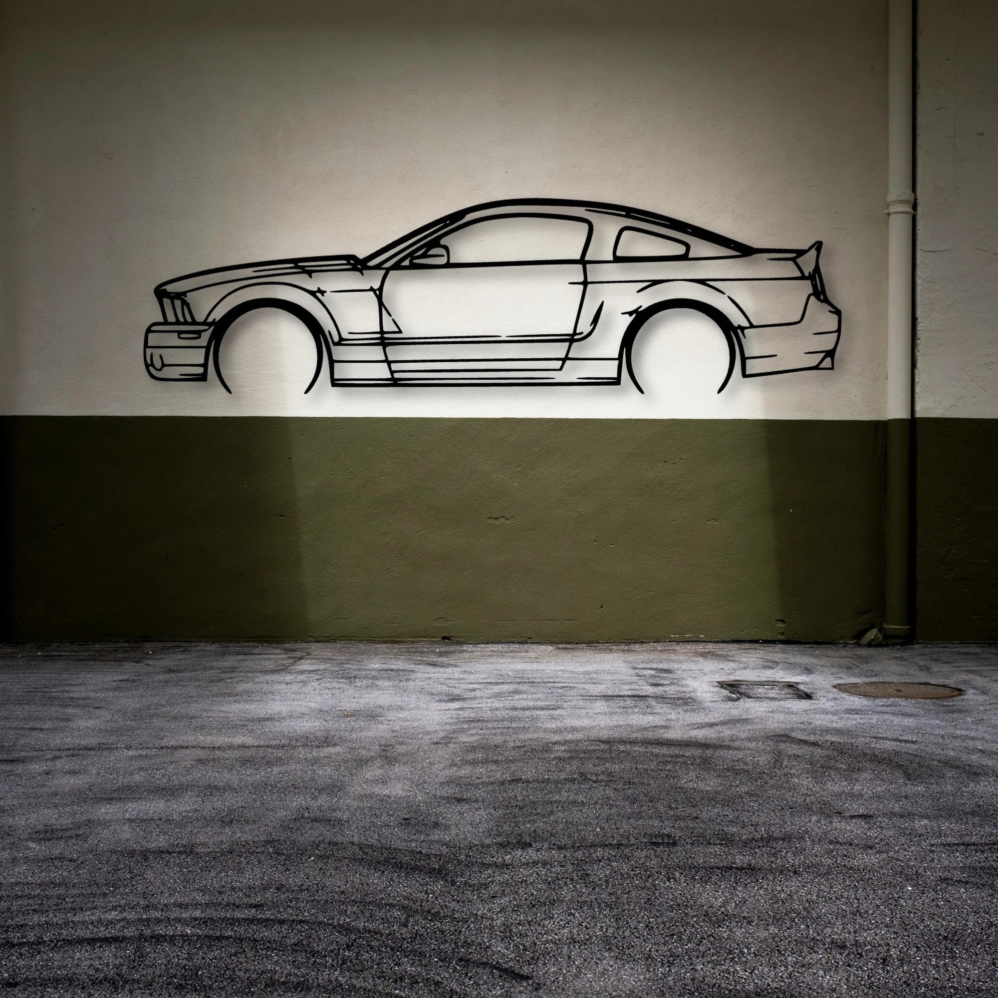 Mustang Stallion 2006 Classic Silhouette Metal Wall Art - Automotive Garage Decor