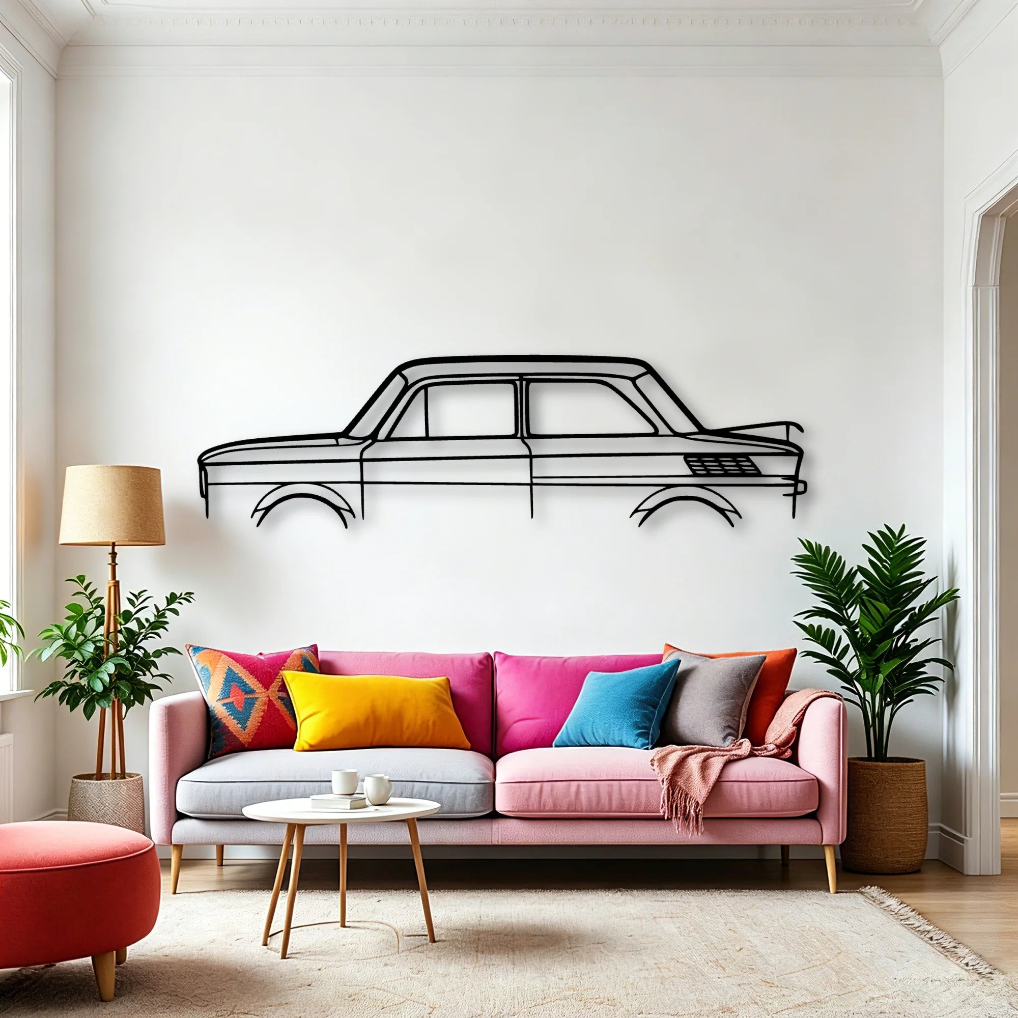 NSU TT 1972 Classic Silhouette Metal Wall Art - Automotive Garage Decor
