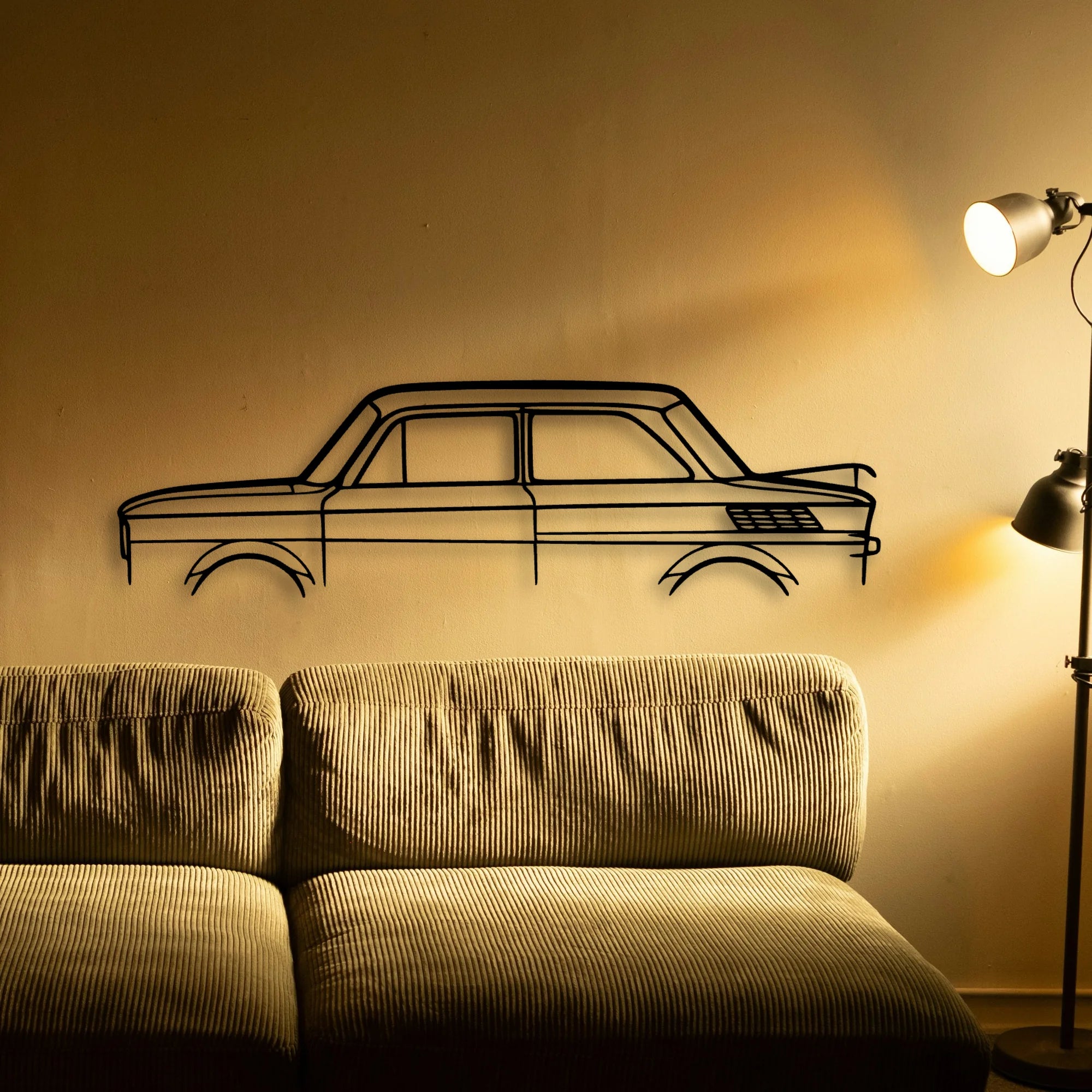 NSU TT 1972 Classic Silhouette Metal Wall Art - Automotive Garage Decor
