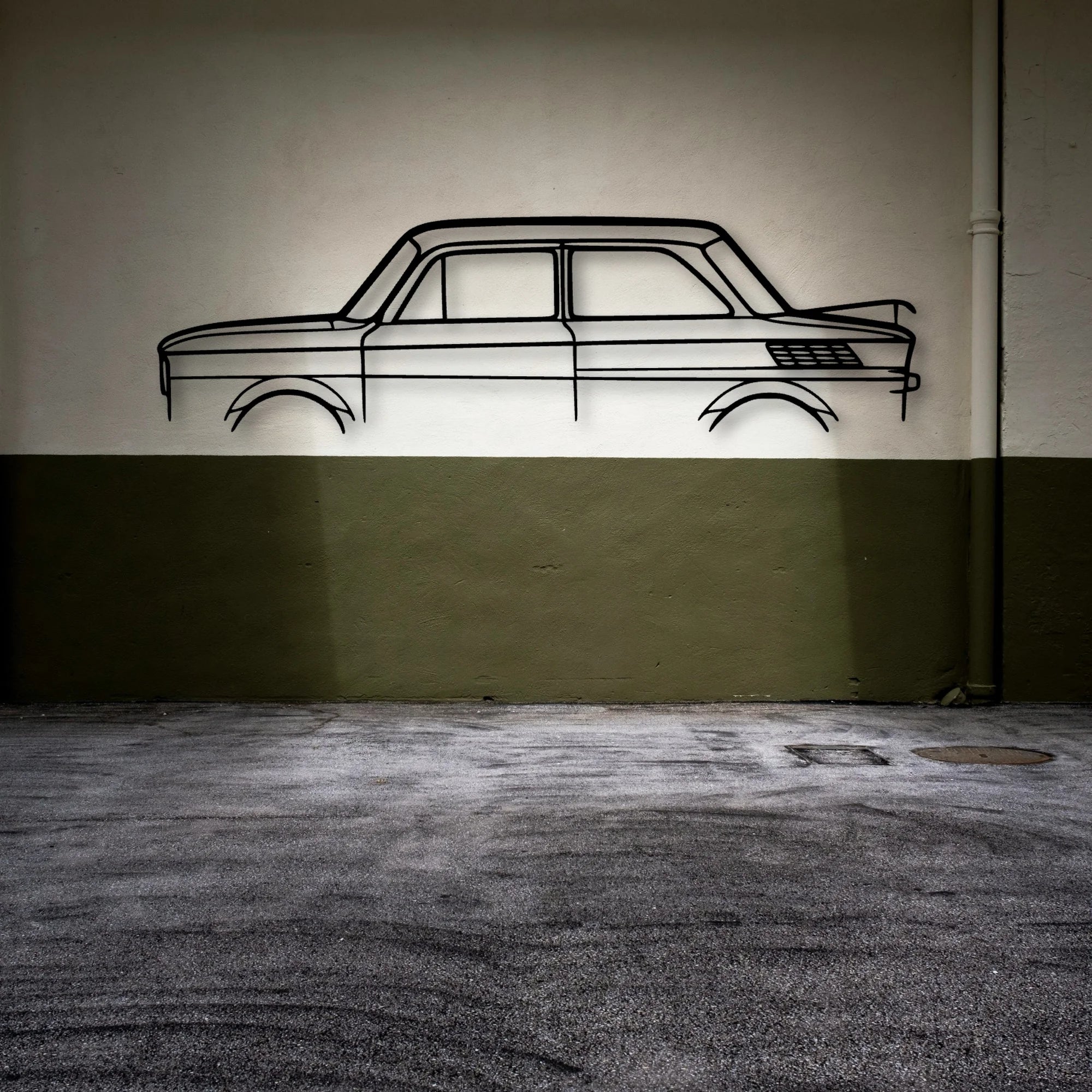 NSU TT 1972 Classic Silhouette Metal Wall Art - Automotive Garage Decor