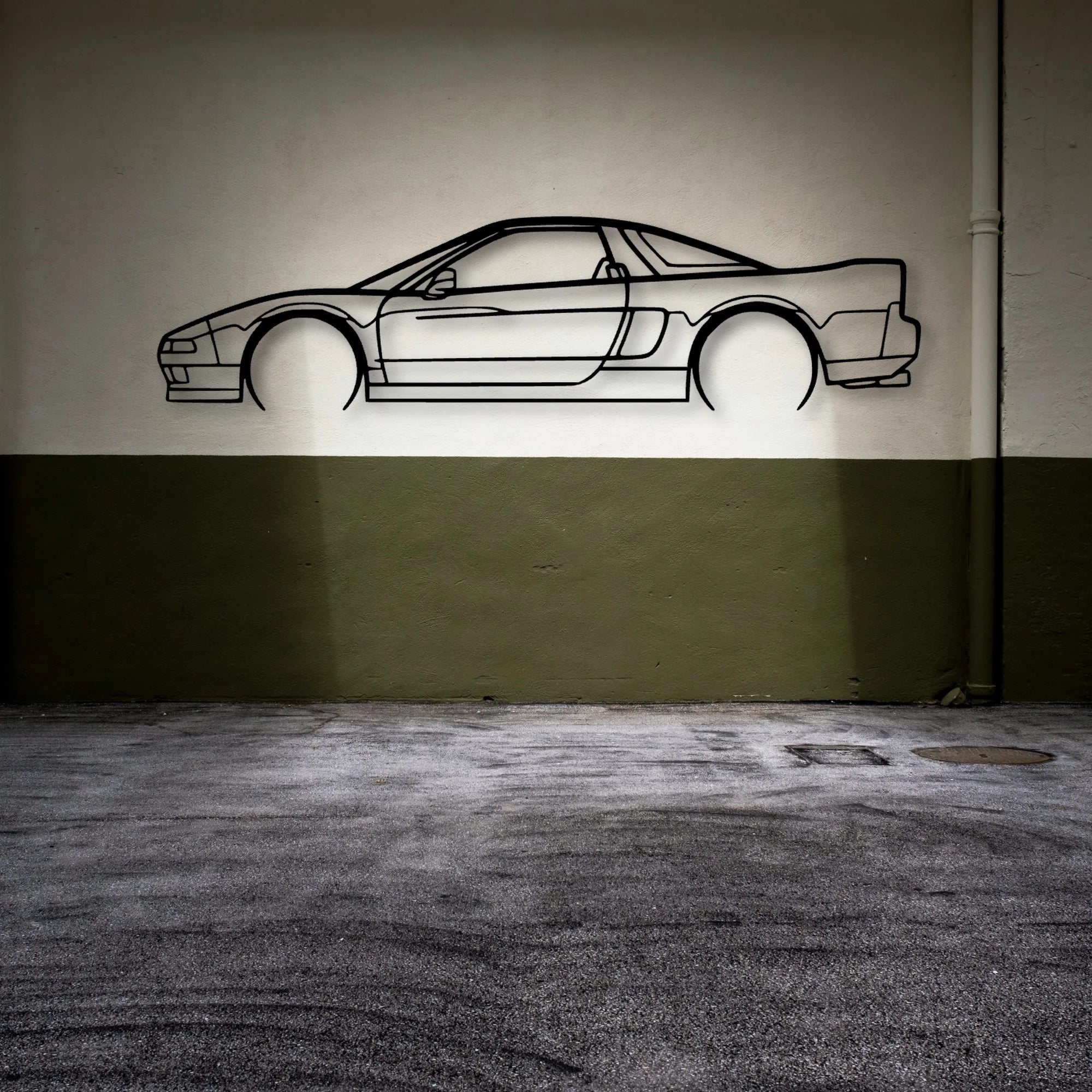 NSX 1991 Classic Silhouette Metal Wall Art - Automotive Garage Decor