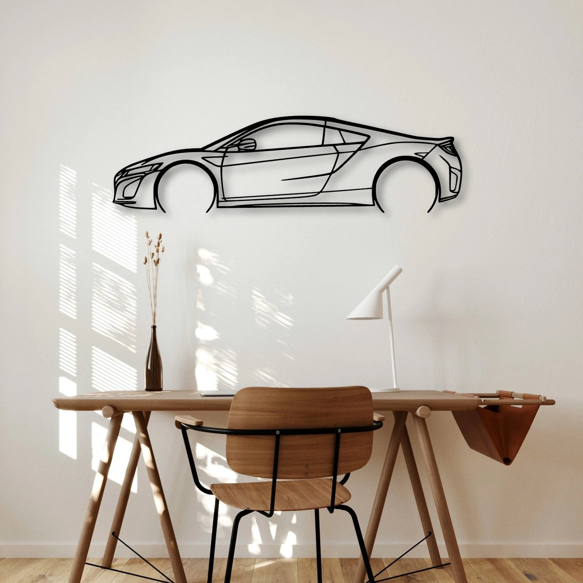 NSX 3 Classic Silhouette Metal Wall Art - Automotive Garage Decor