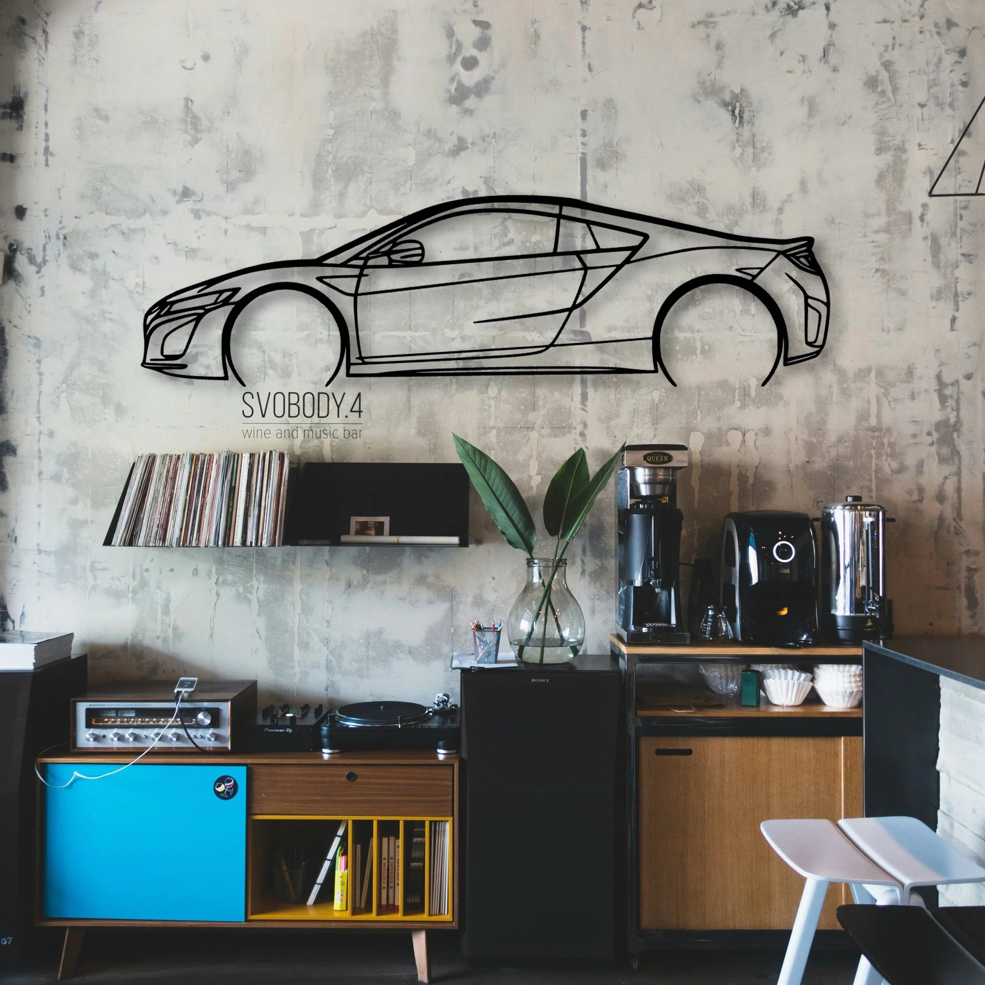NSX 3 Classic Silhouette Metal Wall Art - Automotive Garage Decor