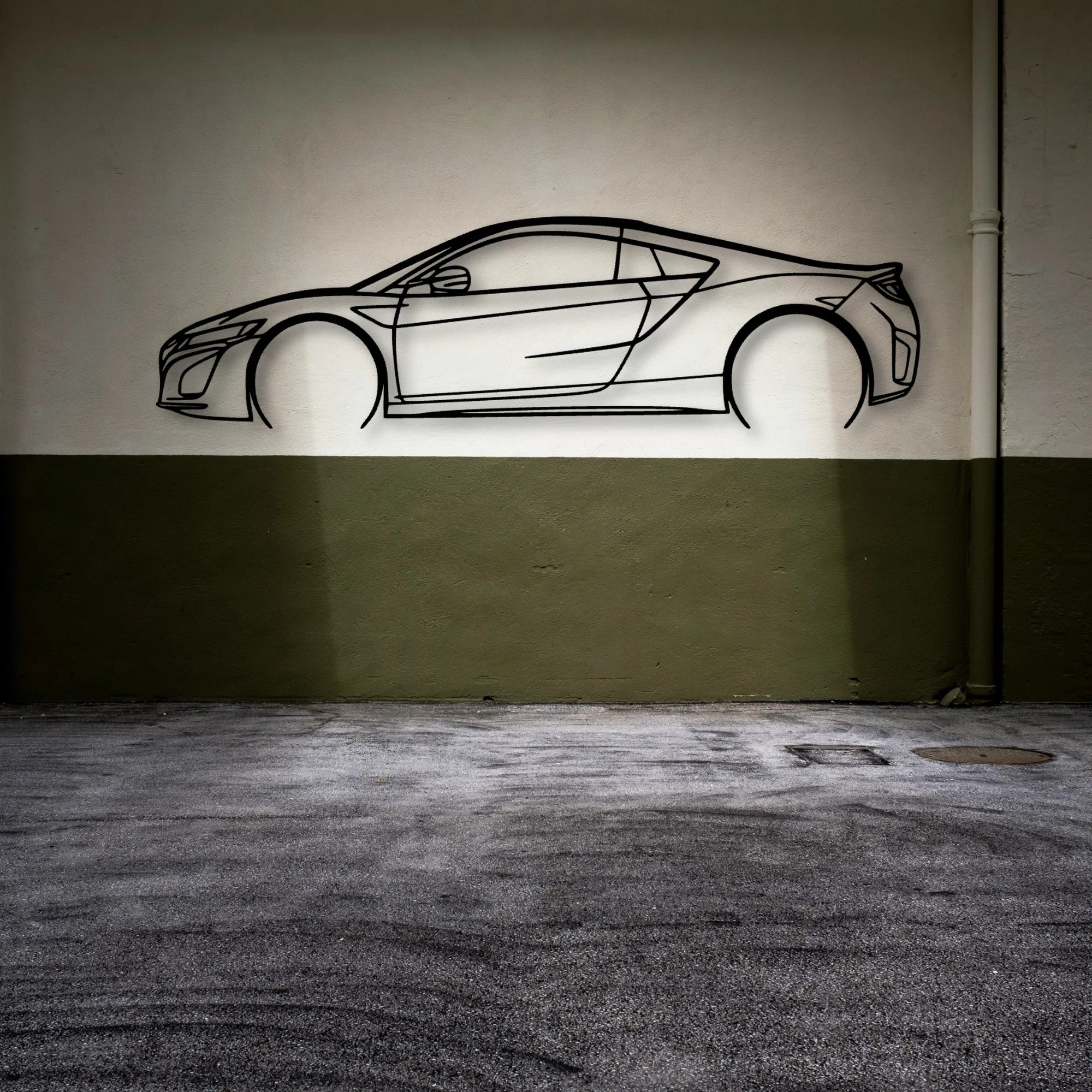 NSX 3 Classic Silhouette Metal Wall Art - Automotive Garage Decor