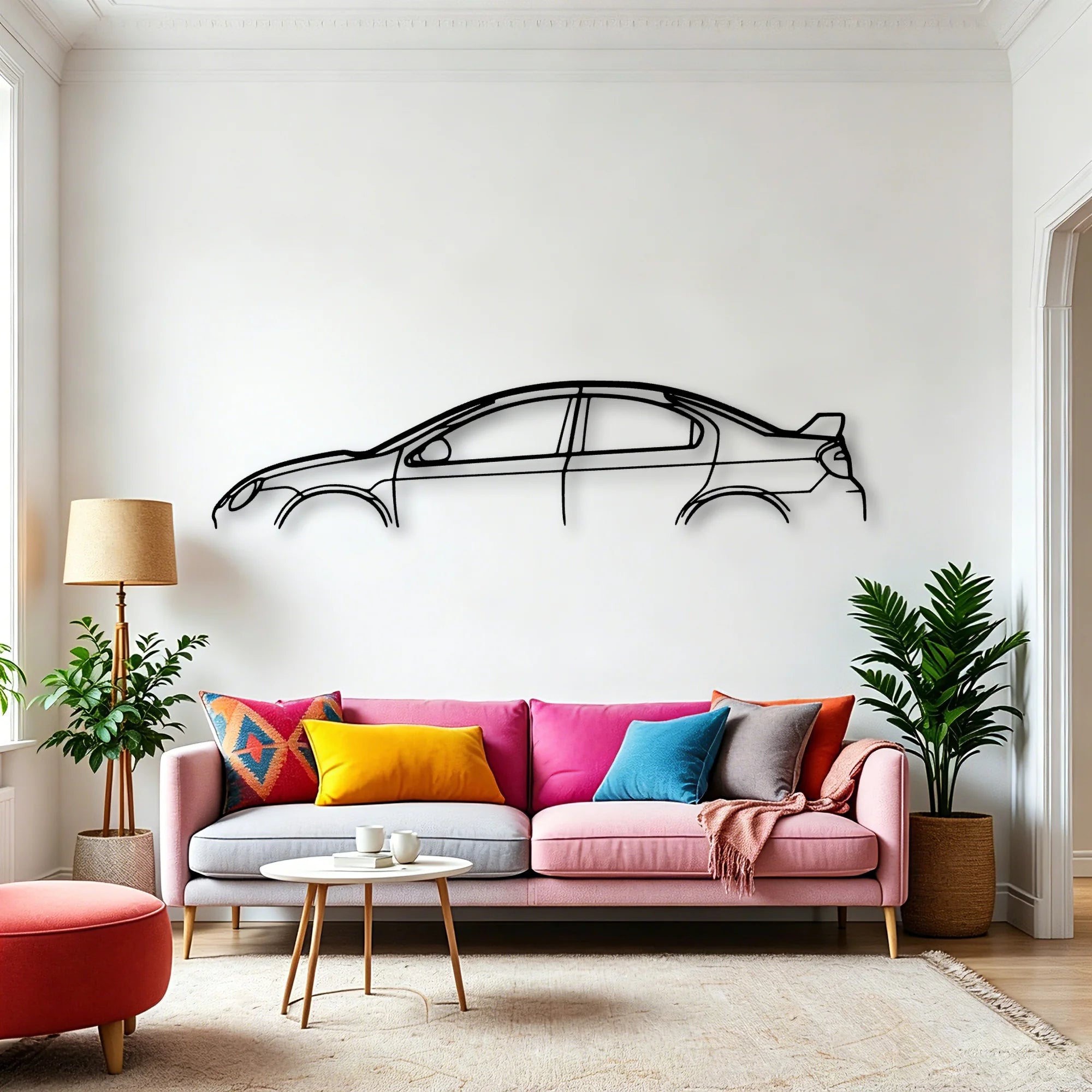 Neon 2004 Classic Silhouette Metal Wall Art - Automotive Garage Decor