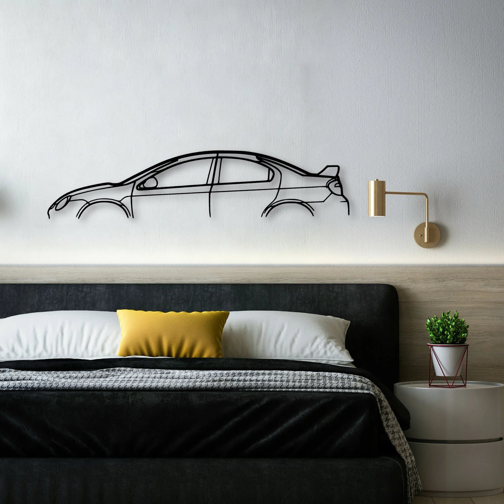 Neon 2004 Classic Silhouette Metal Wall Art - Automotive Garage Decor