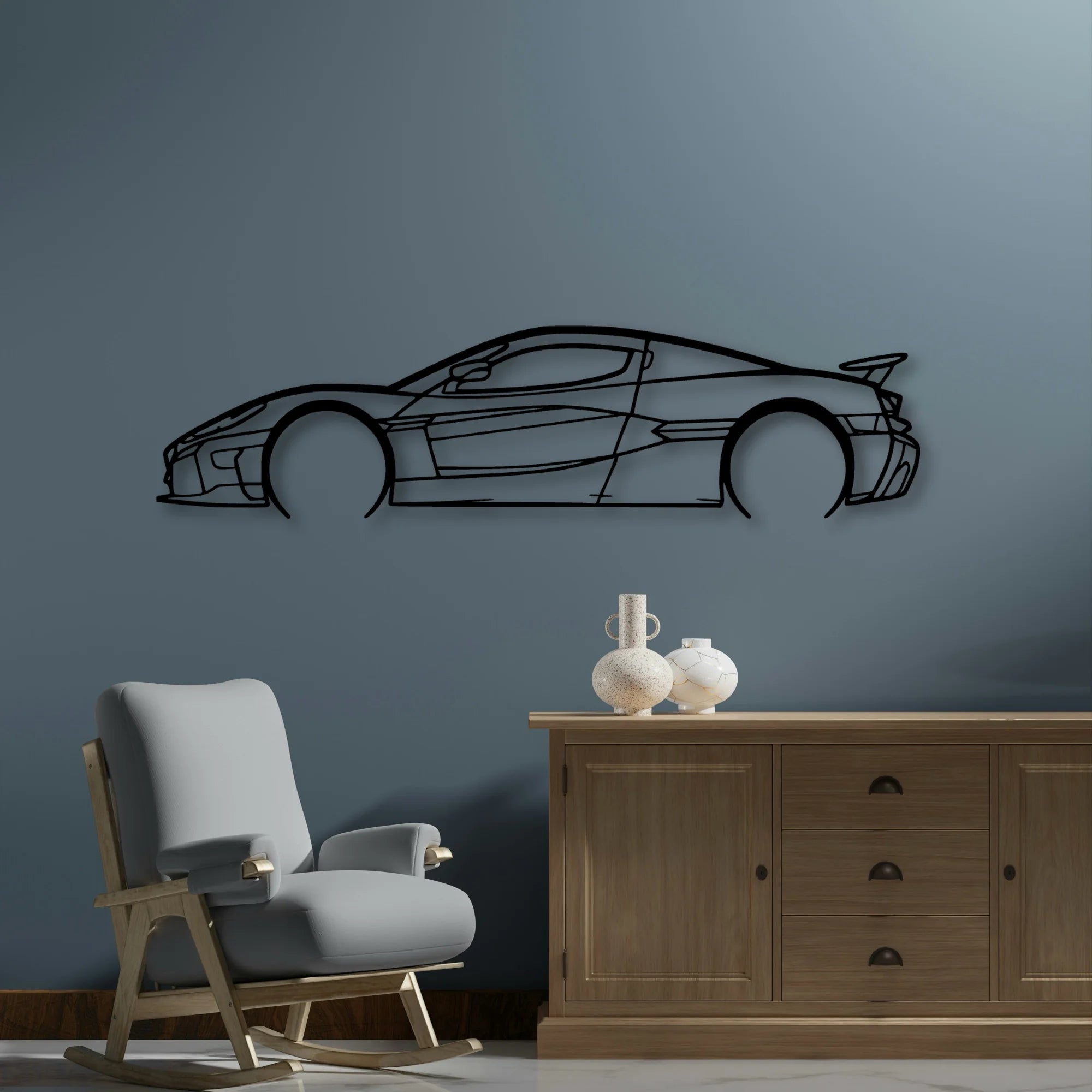Nevera Classic Silhouette Metal Wall Art - Automotive Garage Decor