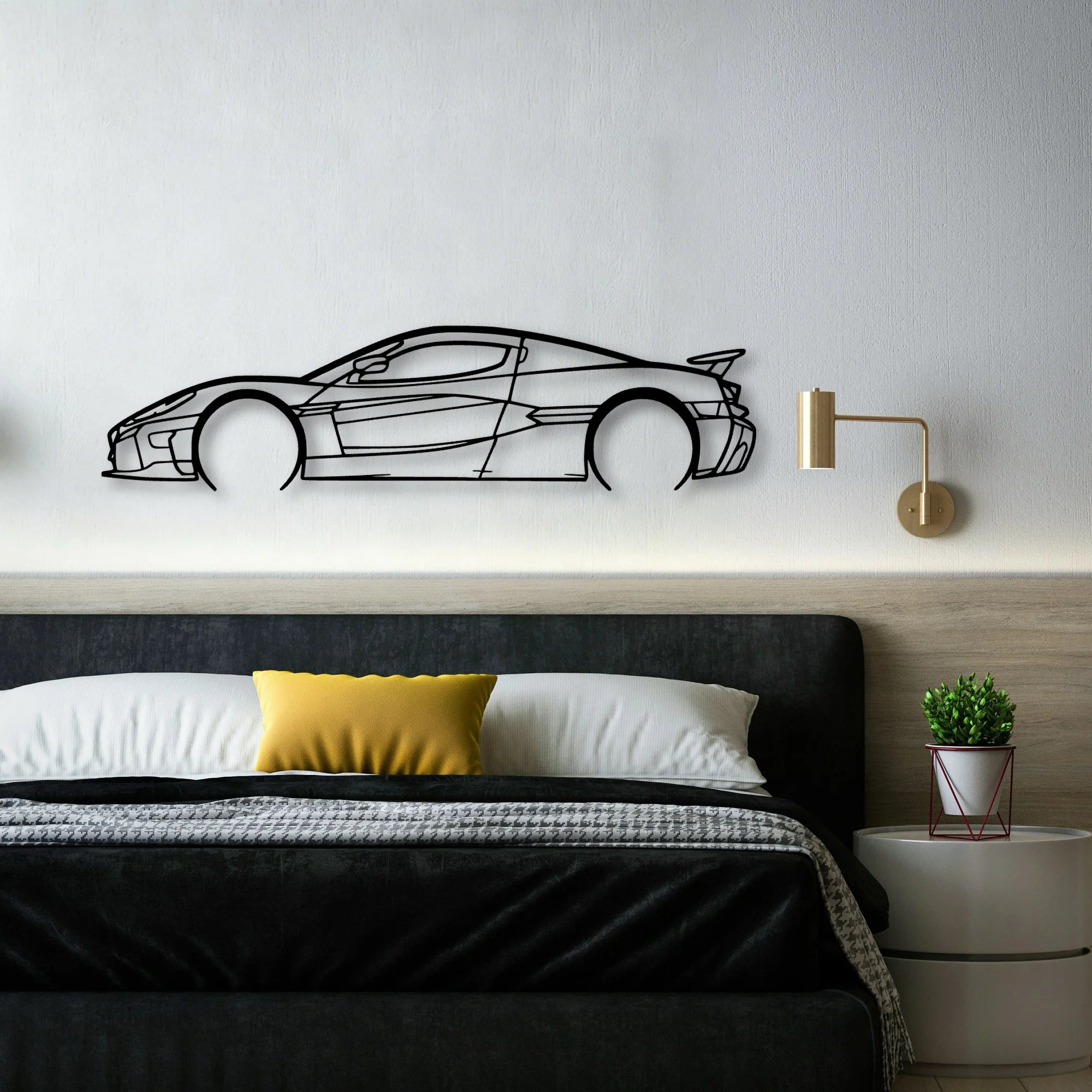 Nevera Classic Silhouette Metal Wall Art - Automotive Garage Decor