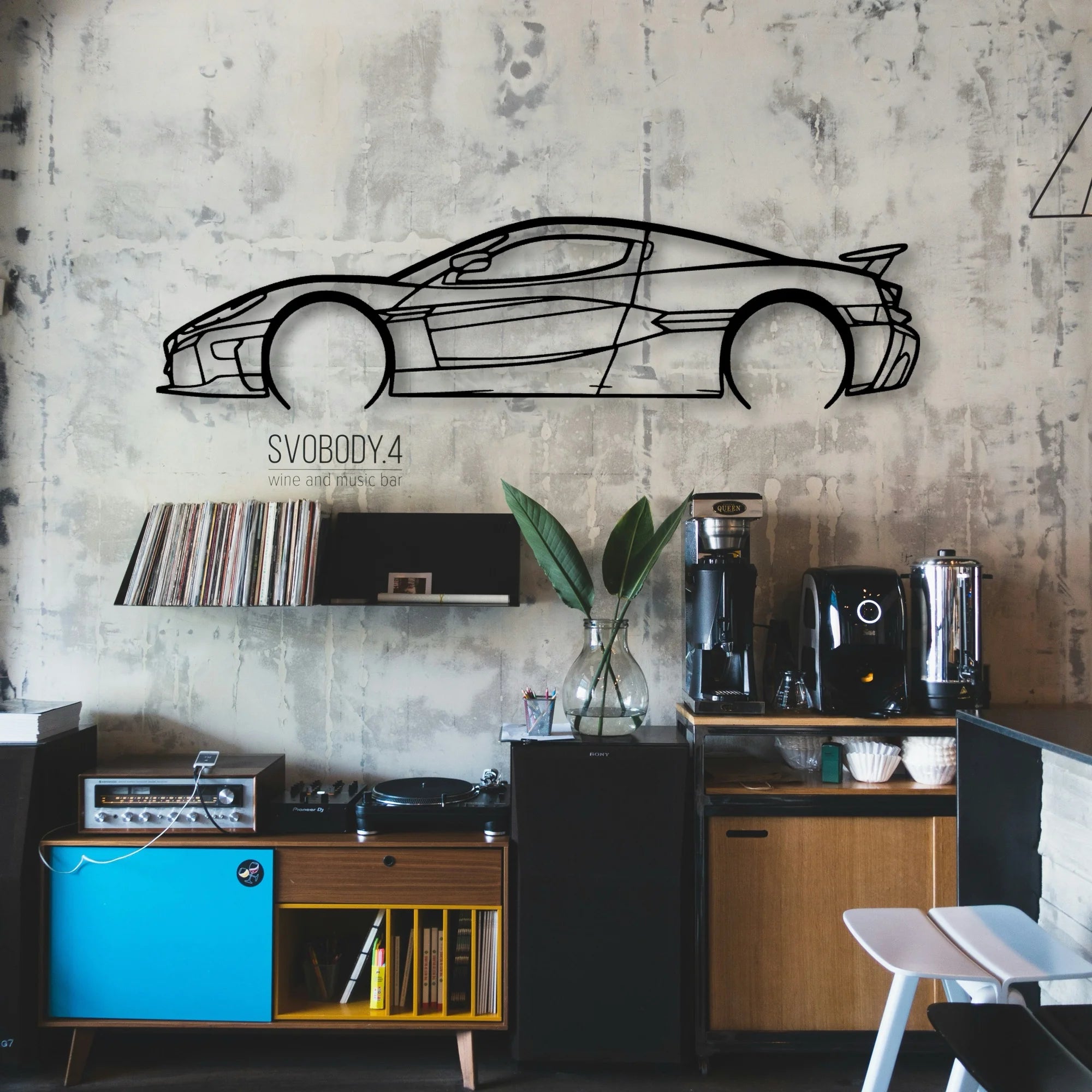 Nevera Classic Silhouette Metal Wall Art - Automotive Garage Decor