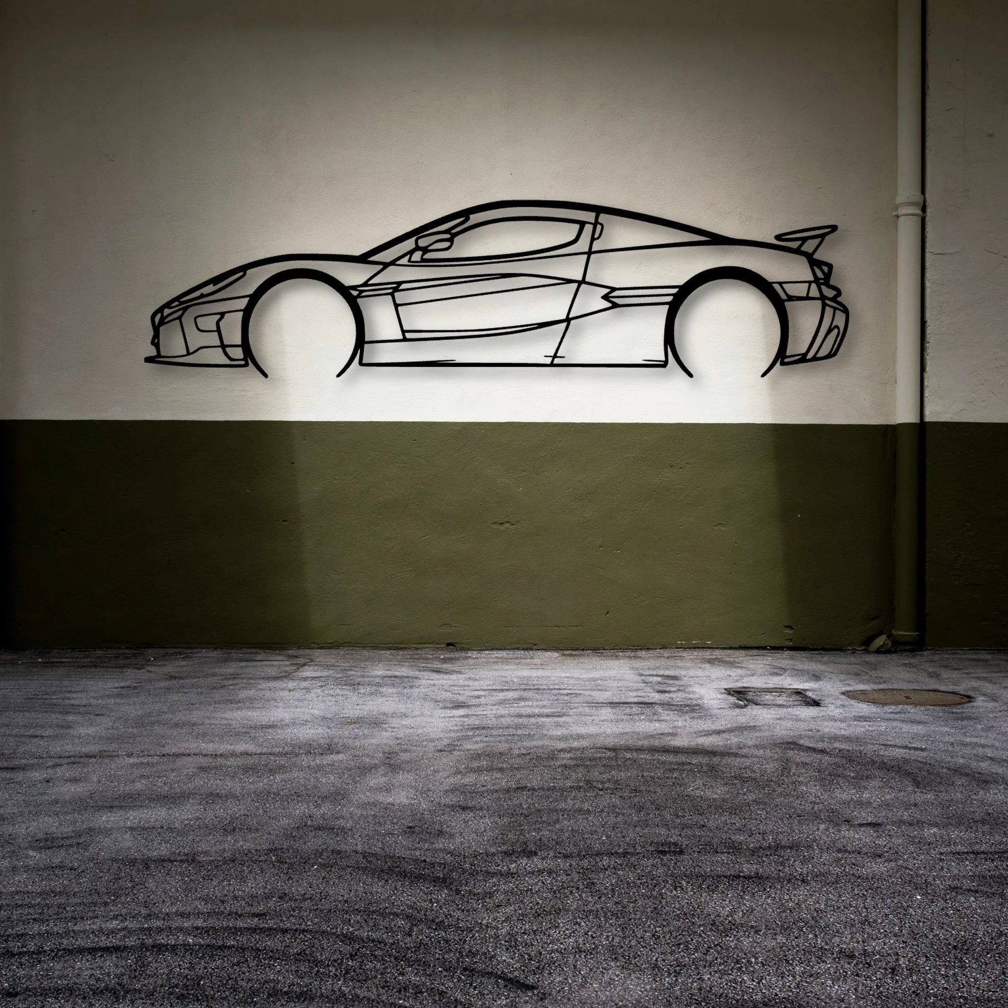 Nevera Classic Silhouette Metal Wall Art - Automotive Garage Decor