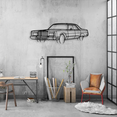 New Yorker 1978 Angle Classic Silhouette Metal Wall Art - Automotive Garage Decor