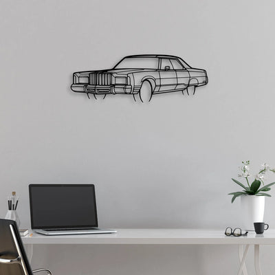 New Yorker 1978 Angle Classic Silhouette Metal Wall Art - Automotive Garage Decor