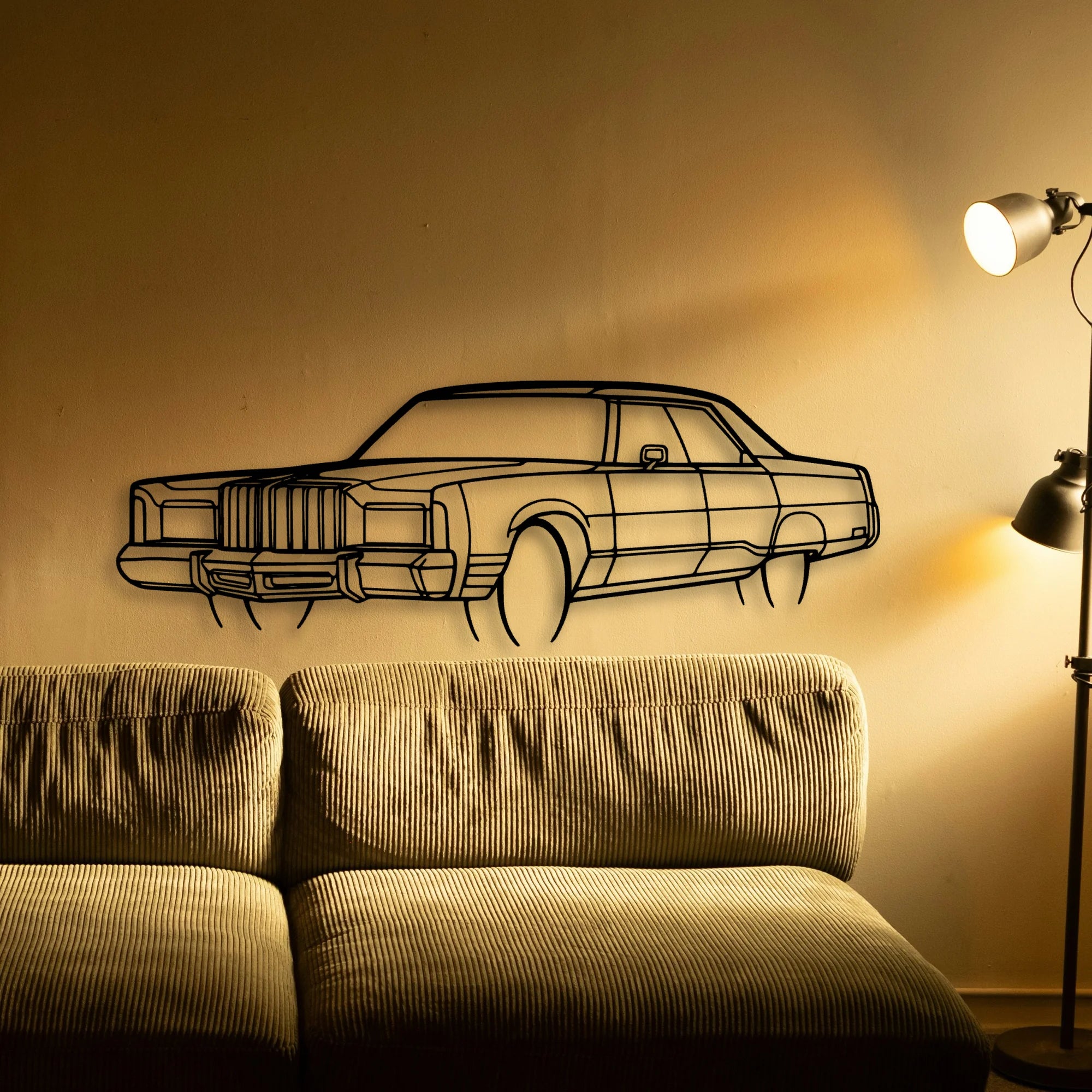 New Yorker 1978 Angle Classic Silhouette Metal Wall Art - Automotive Garage Decor