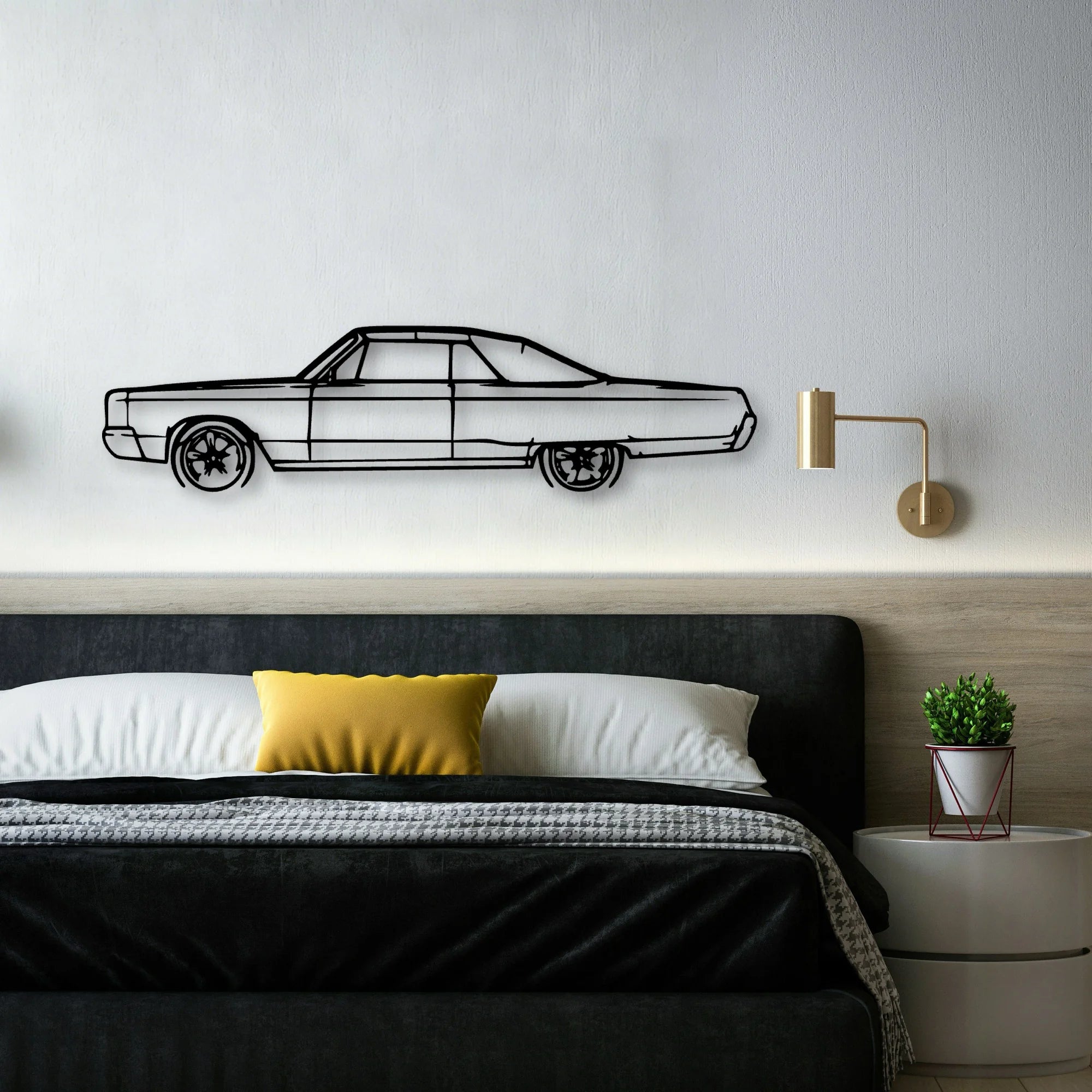 Newport Convertible 1967 Classic Silhouette Metal Wall Art - Automotive Garage Decor