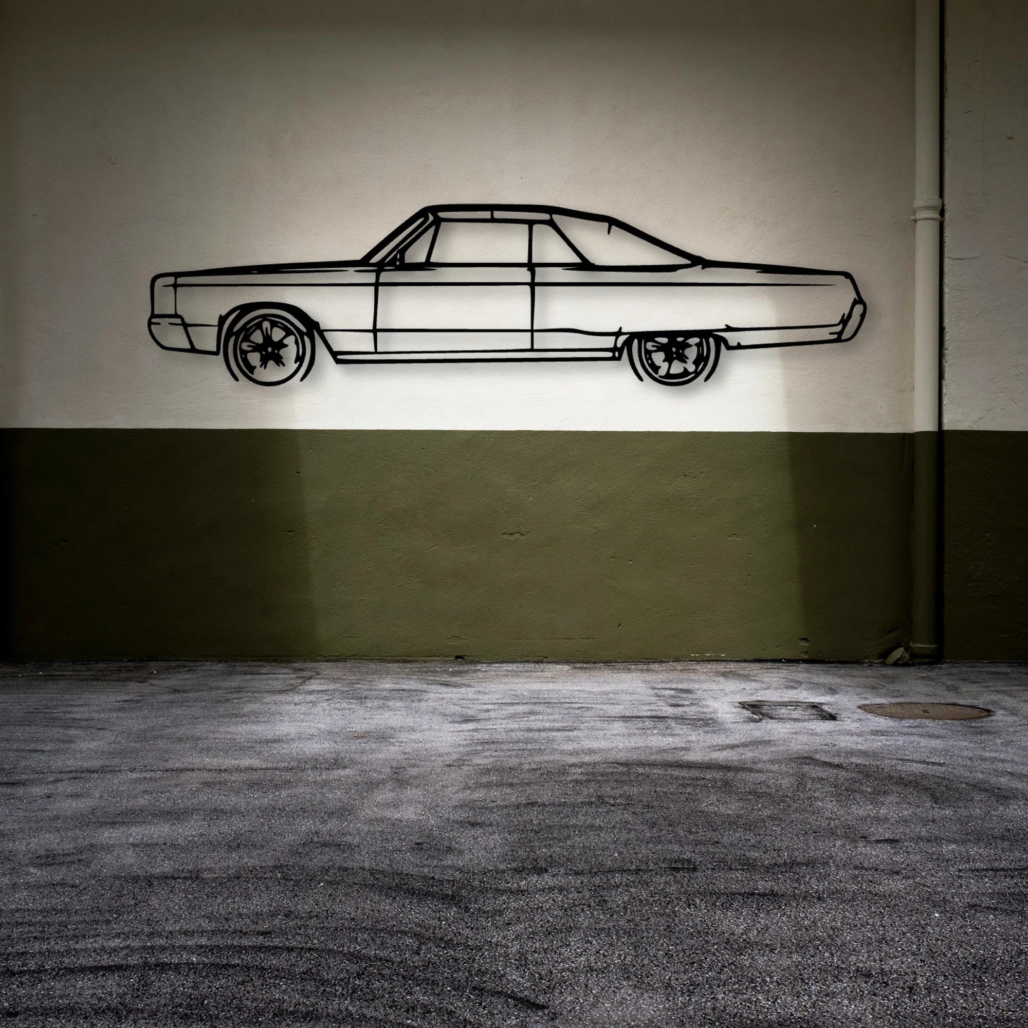 Newport Convertible 1967 Classic Silhouette Metal Wall Art - Automotive Garage Decor