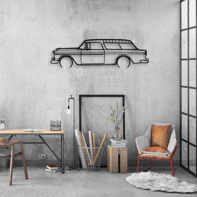 Nomad 1955 Classic Silhouette Metal Wall Art - Automotive Garage Decor