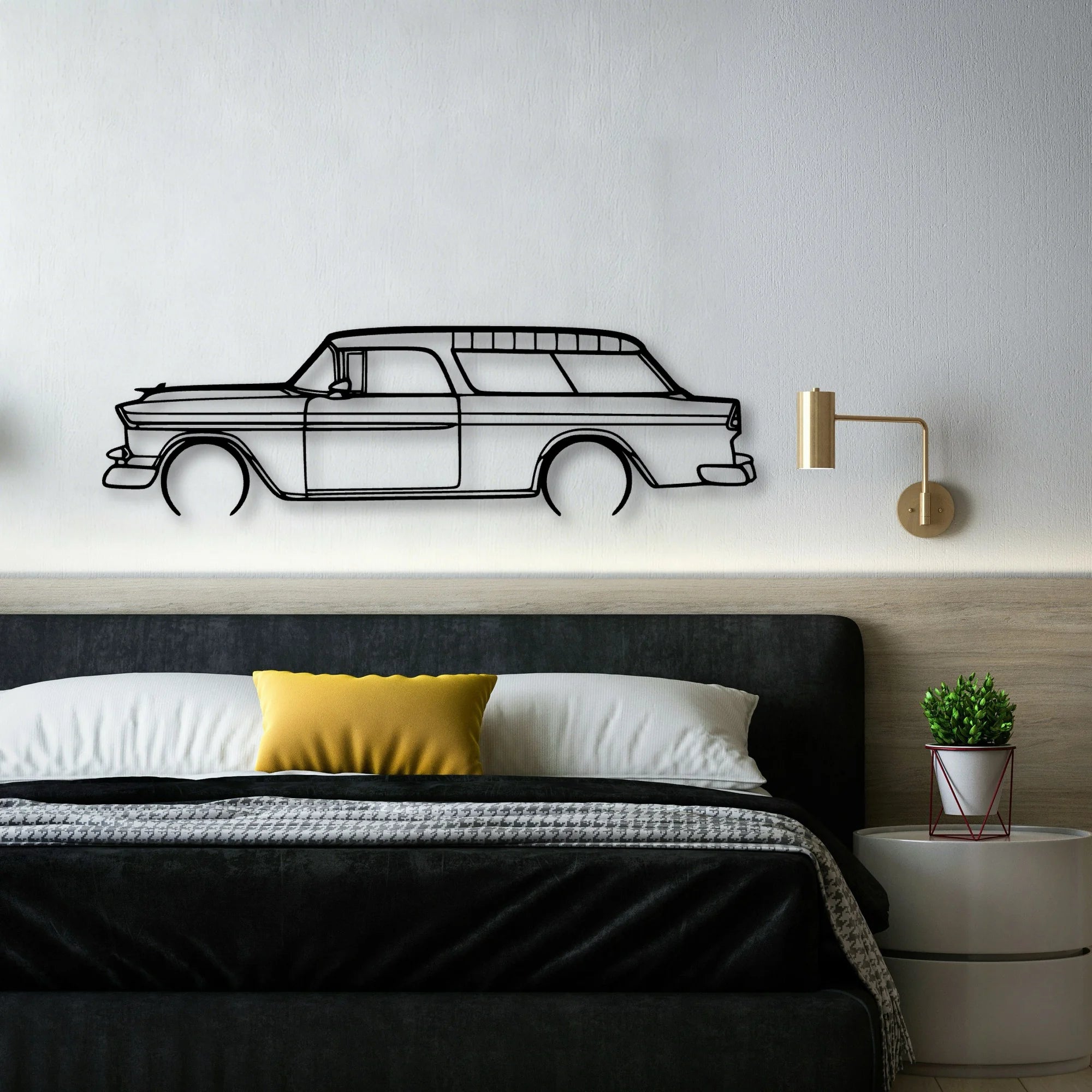 Nomad 1955 Classic Silhouette Metal Wall Art - Automotive Garage Decor
