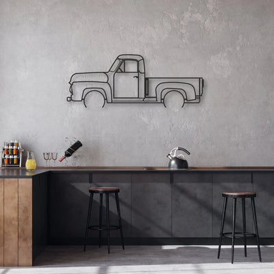 OLD TRUCK Classic Silhouette Metal Wall Art - Automotive Garage Decor