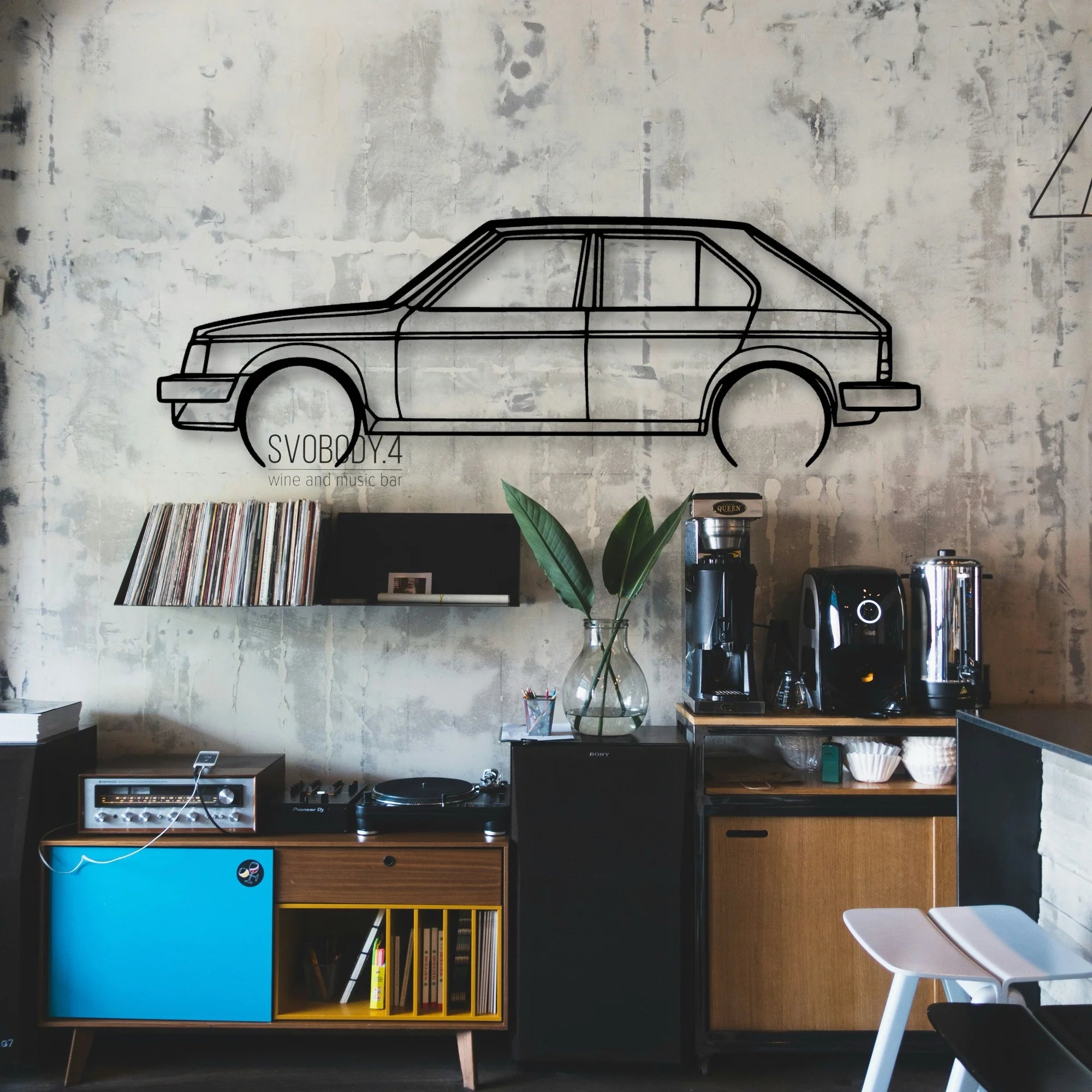 Omni 1986 Classic Silhouette Metal Wall Art - Automotive Garage Decor