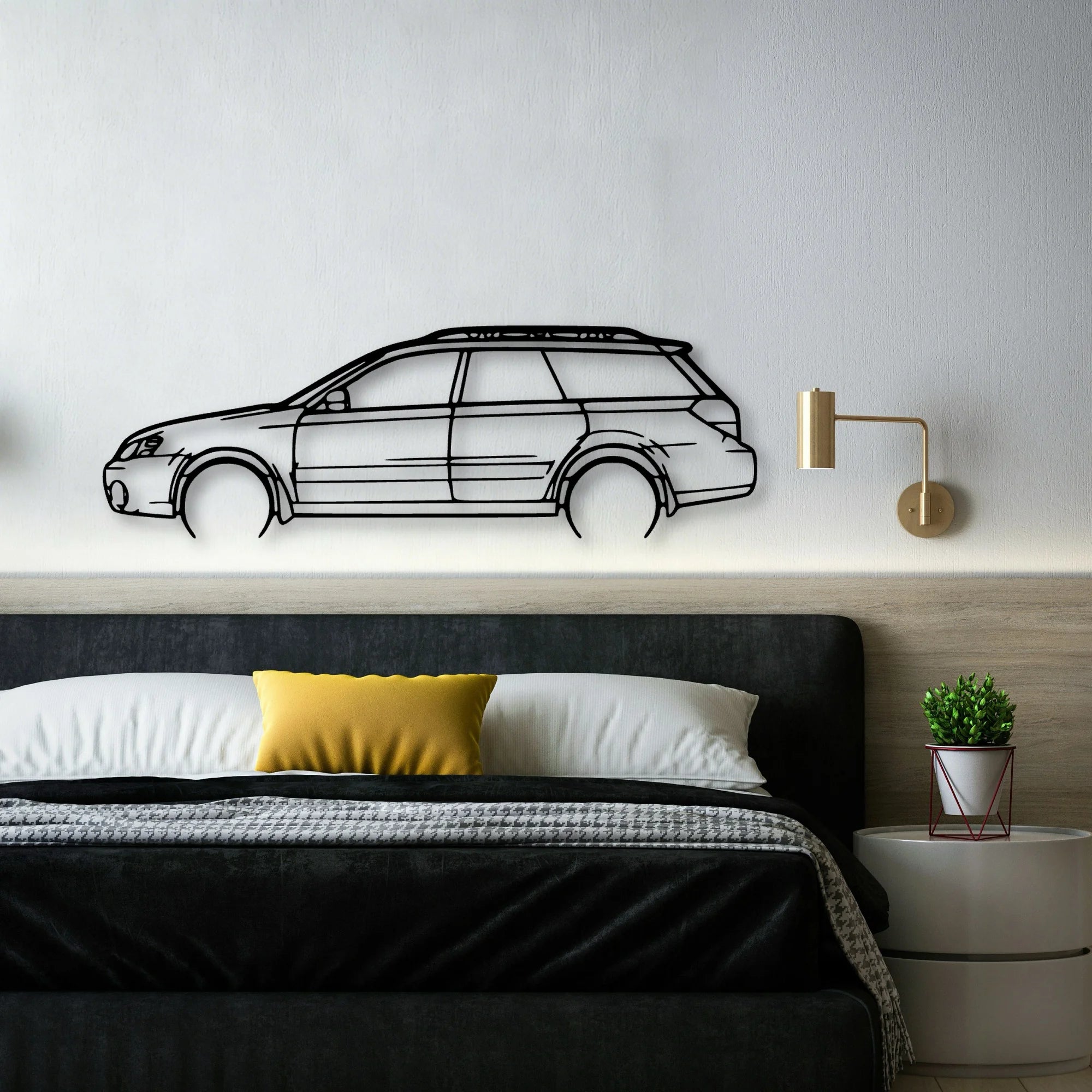 Outback 2005 Classic Silhouette Metal Wall Art - Automotive Garage Decor