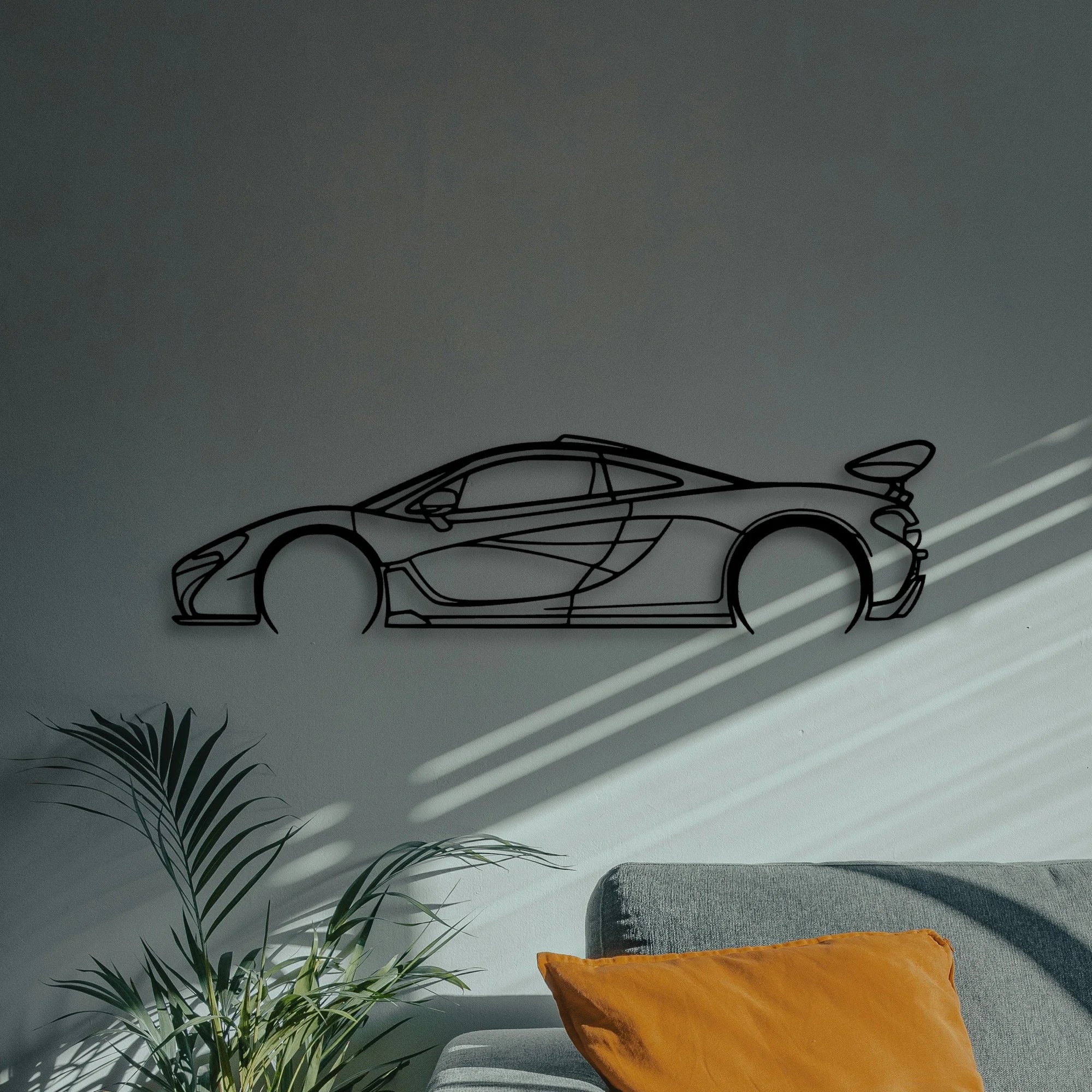 P1 Classic Silhouette Metal Wall Art - Automotive Garage Decor