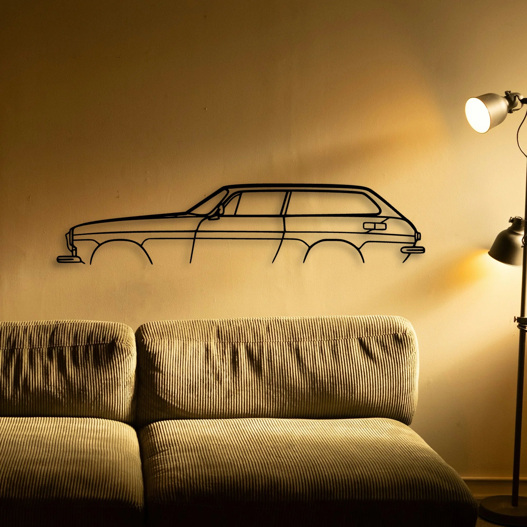 P1800 ES 1972 Classic Silhouette Metal Wall Art - Automotive Garage Decor