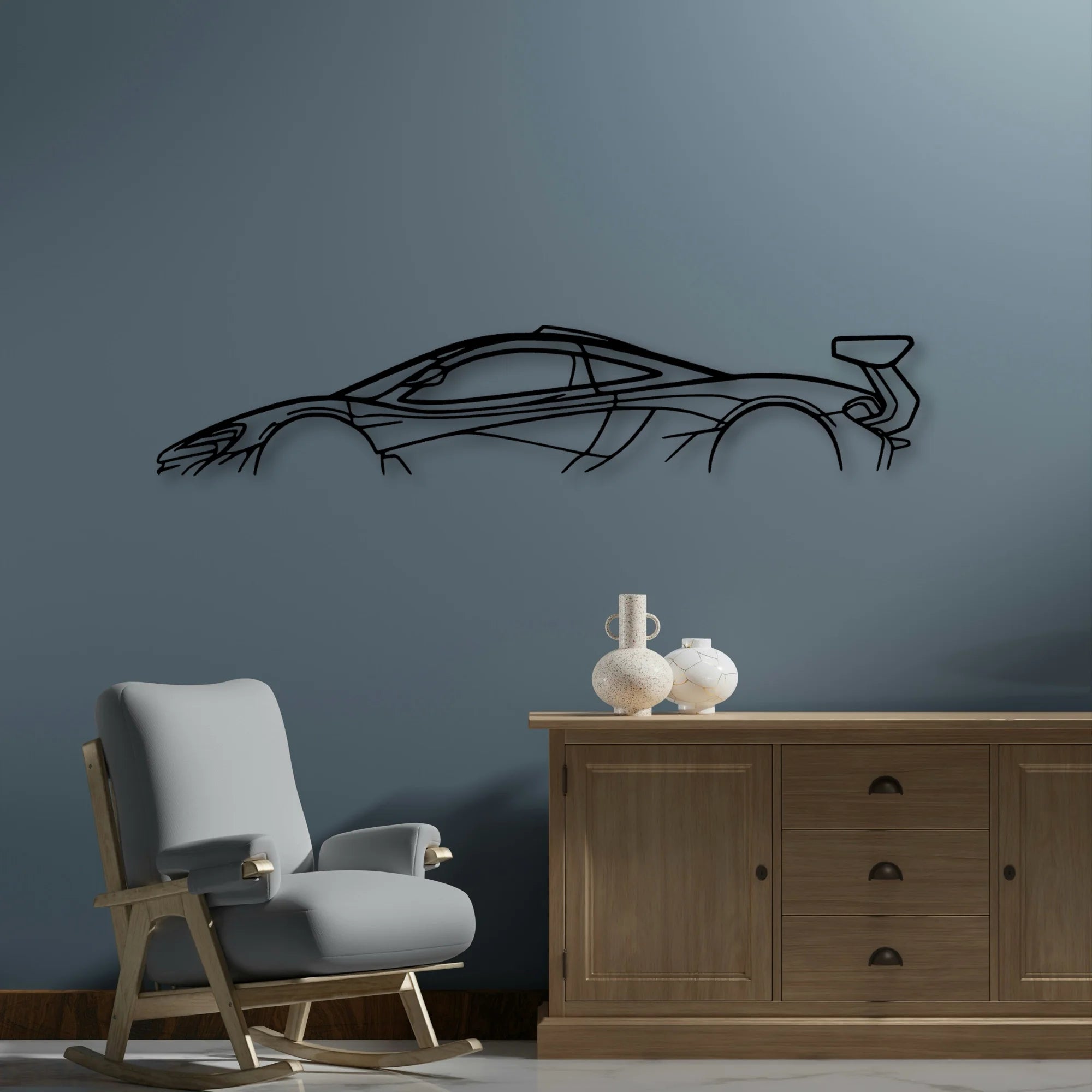 P1 GTR 2015 Classic Silhouette Metal Wall Art - Automotive Garage Decor