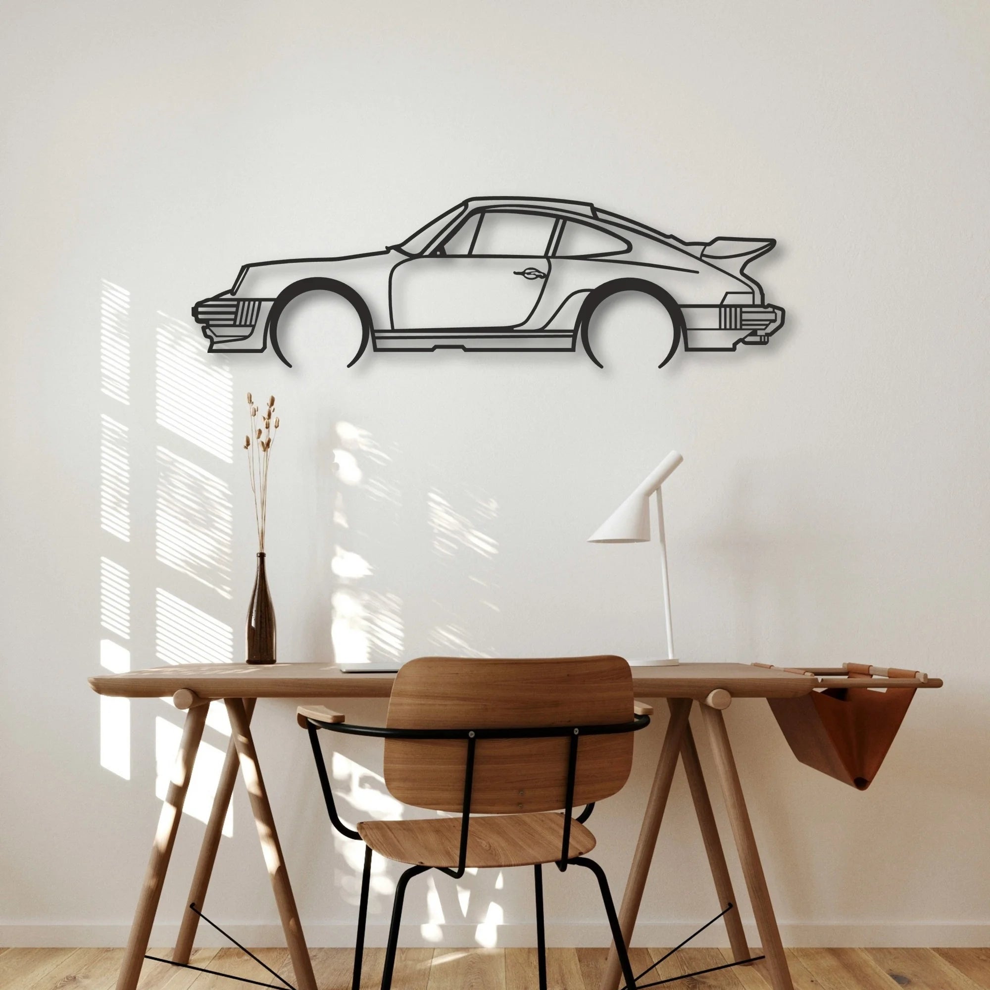 PORSCHE Classic Silhouette Metal Wall Art - Automotive Garage Decor