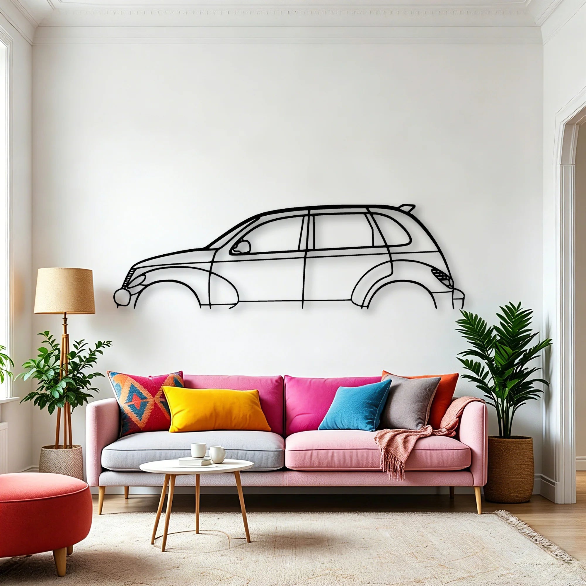 PT Cruiser GT 2005 Classic Silhouette Metal Wall Art - Automotive Garage Decor