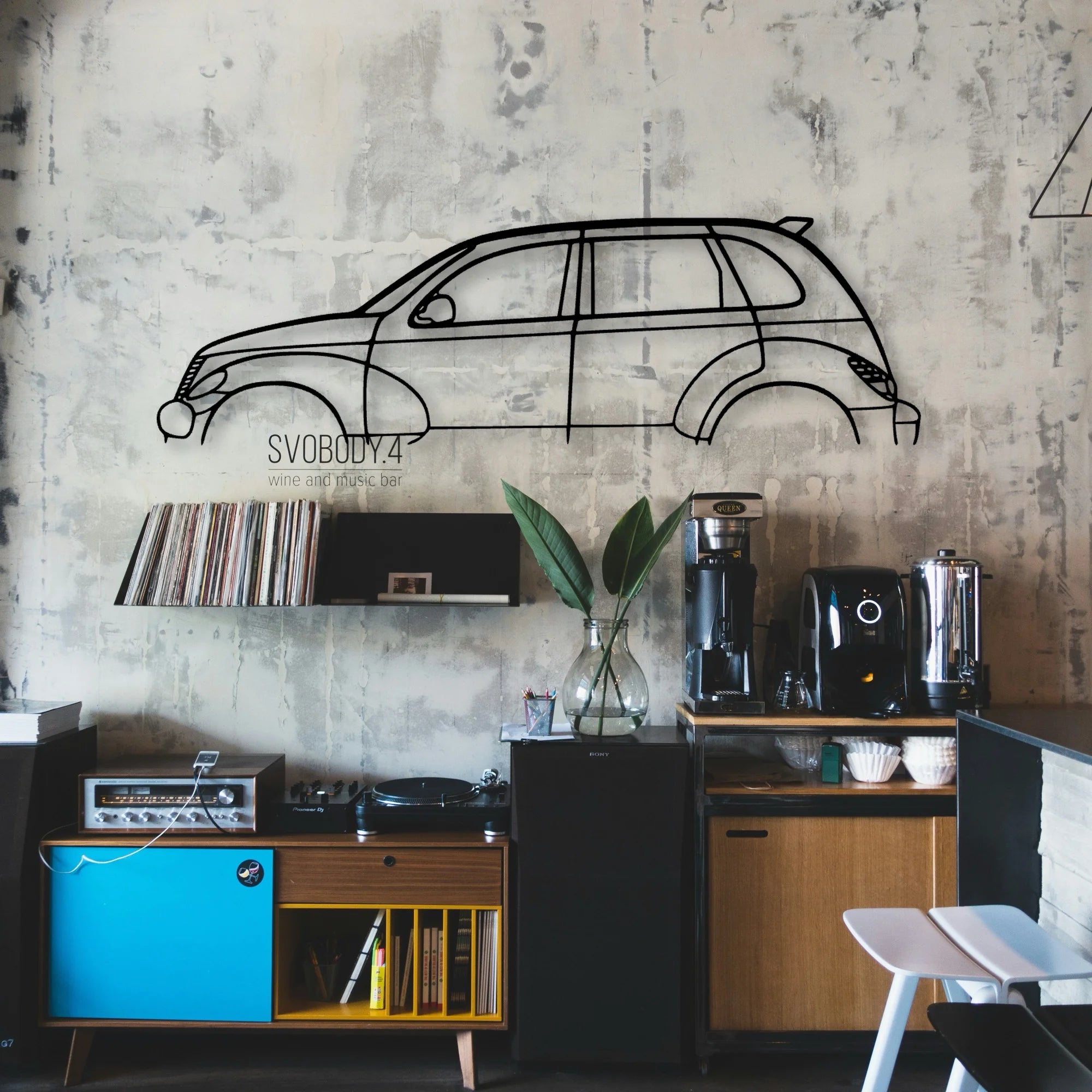 PT Cruiser GT 2005 Classic Silhouette Metal Wall Art - Automotive Garage Decor