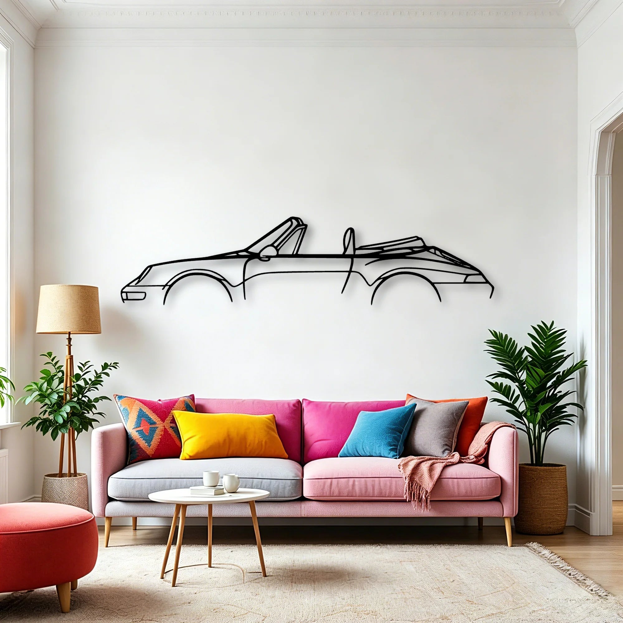 P Generation 4 Convertible Classic Silhouette Metal Wall Art - Automotive Garage Decor