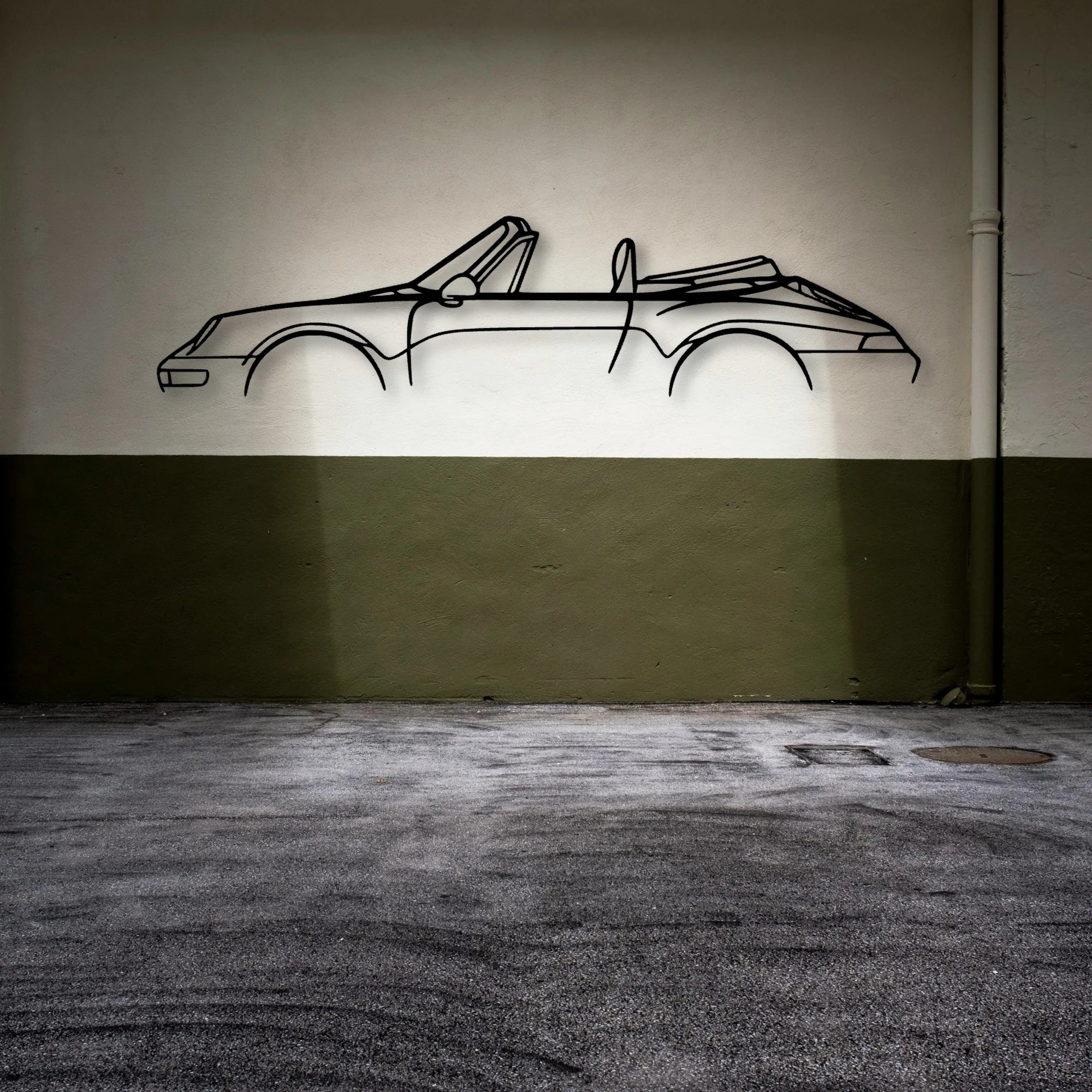 P Generation 4 Convertible Classic Silhouette Metal Wall Art - Automotive Garage Decor