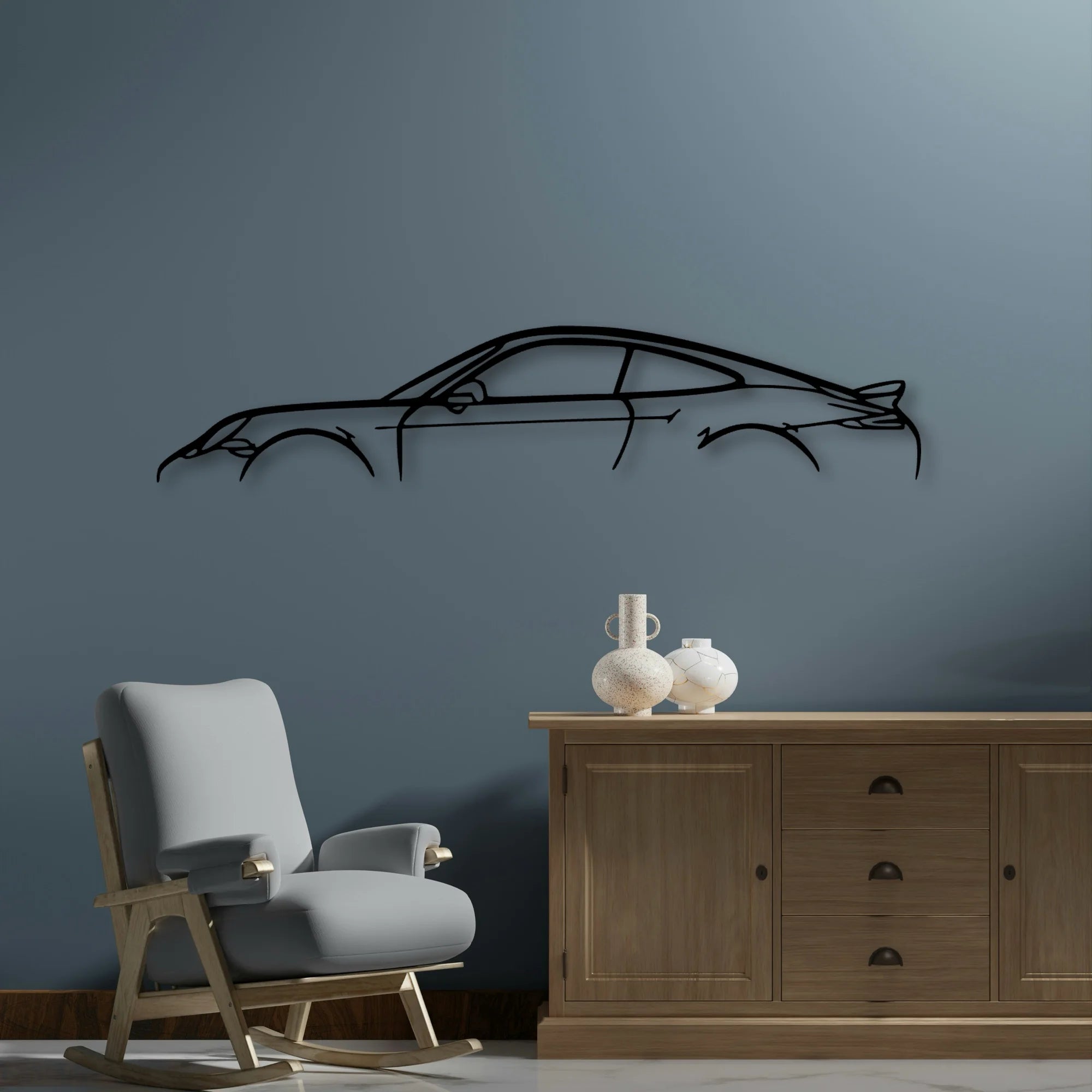 P Generation 7 Classic Silhouette Metal Wall Art - Automotive Garage Decor