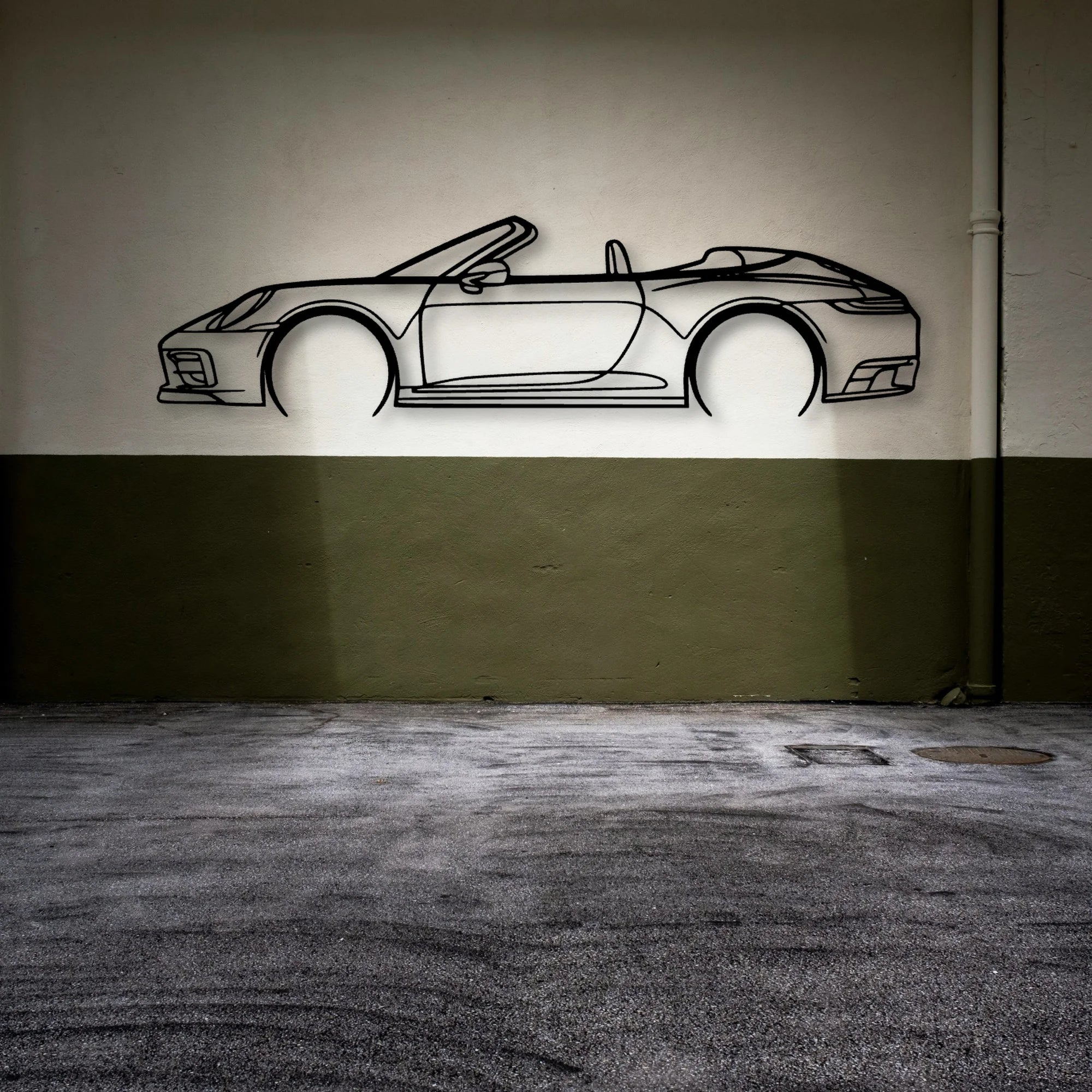 P Generation 8 Convertible Classic Silhouette Metal Wall Art - Automotive Garage Decor